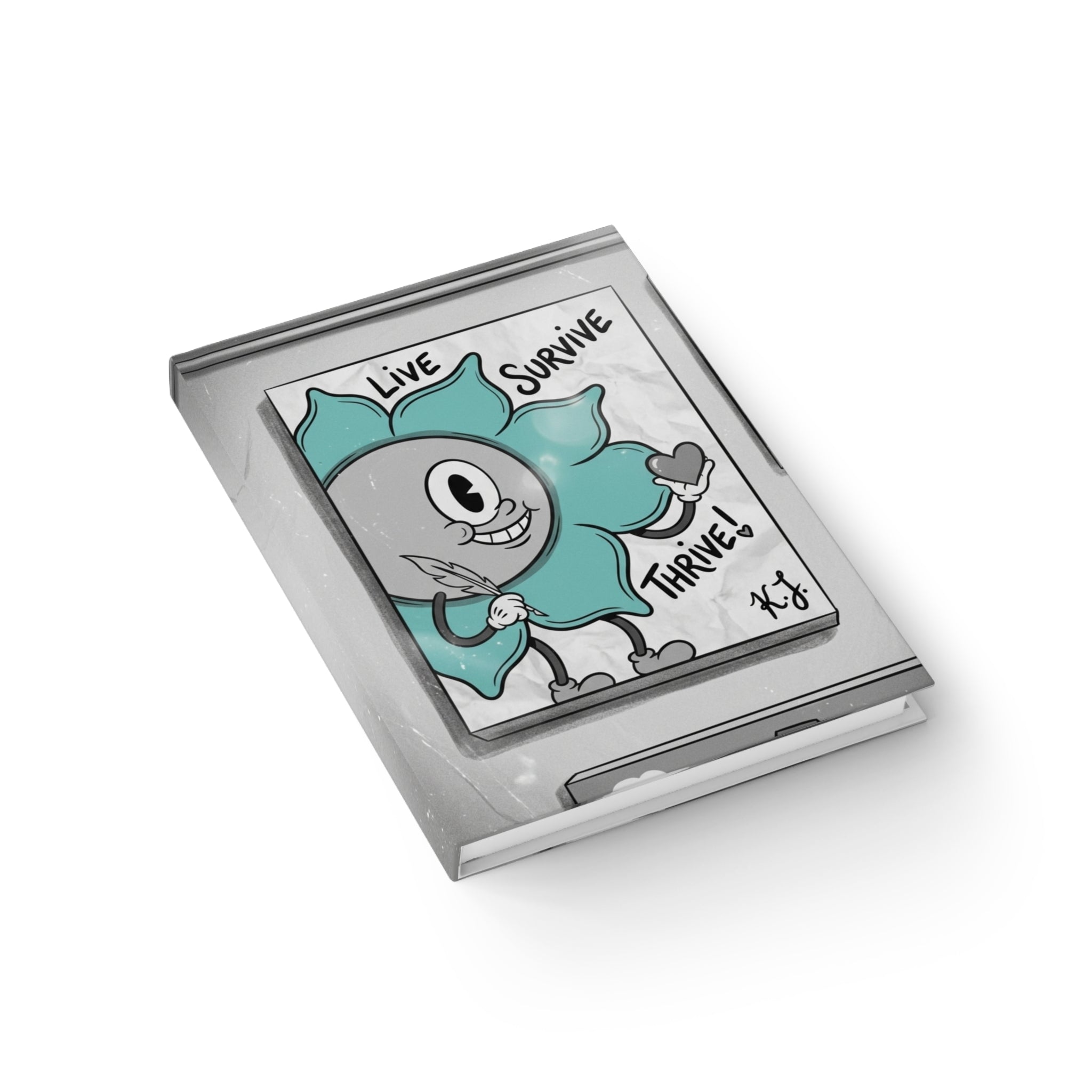Blue Flower "Live Survive & Thrive”-k.L Ruled Journal