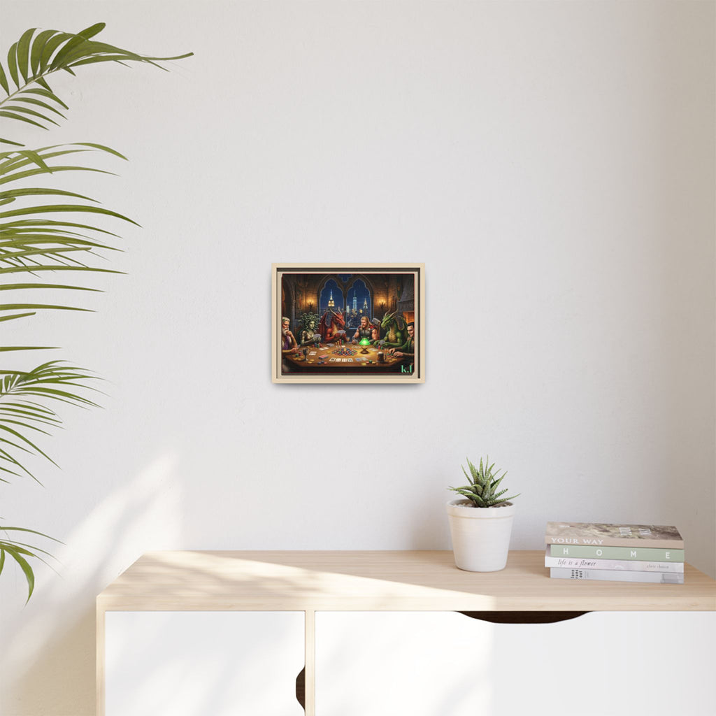 Framed Matte Canvas - Mythological Creature Poker Night Wall Art