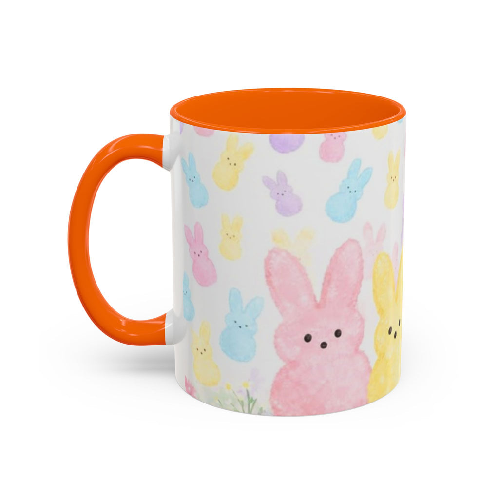 Pastel Peeps Easter Coffee Mug — Cute Bunny Pattern Accent Mug (11/15oz)