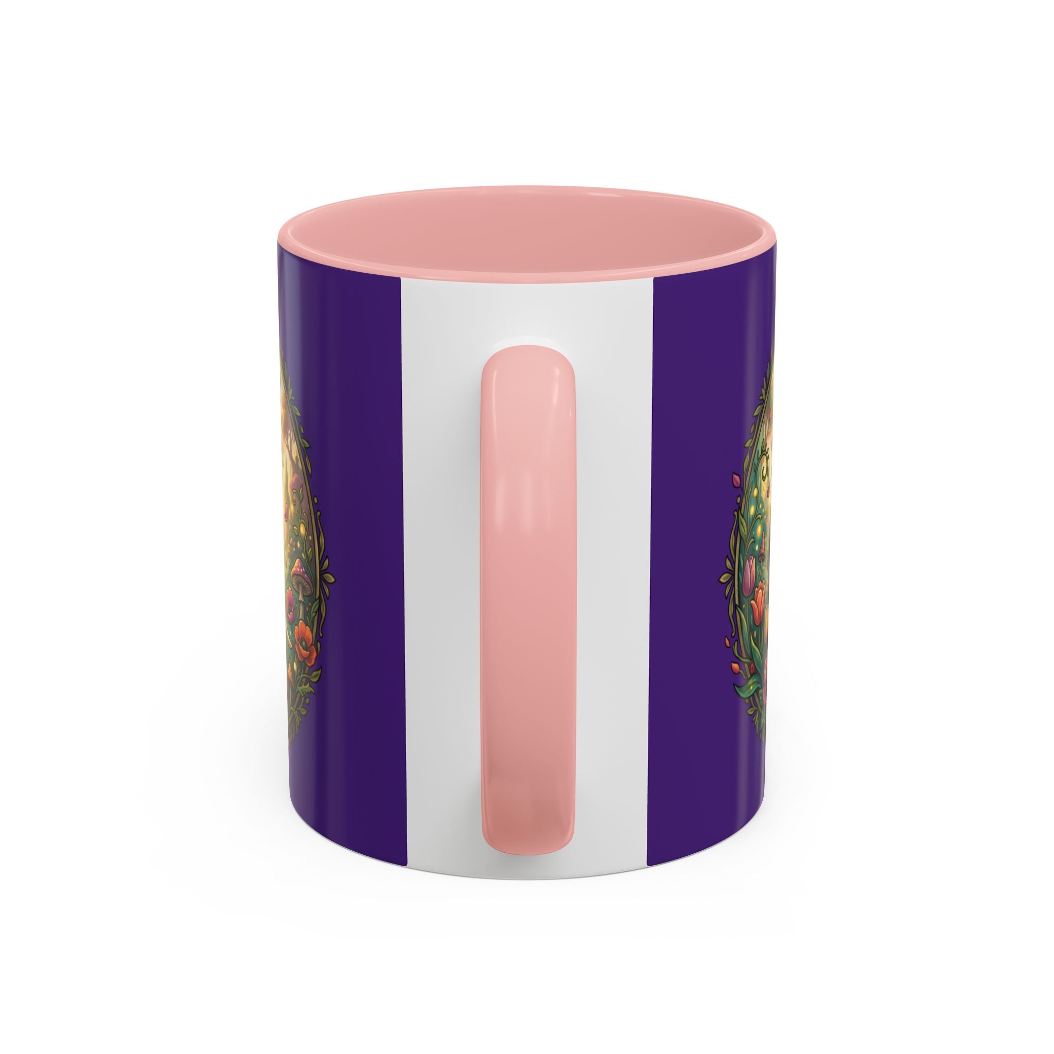 Elephant & Tulips Accent Coffee Mug — Floral Elephant Ceramic Mug (11/15oz)