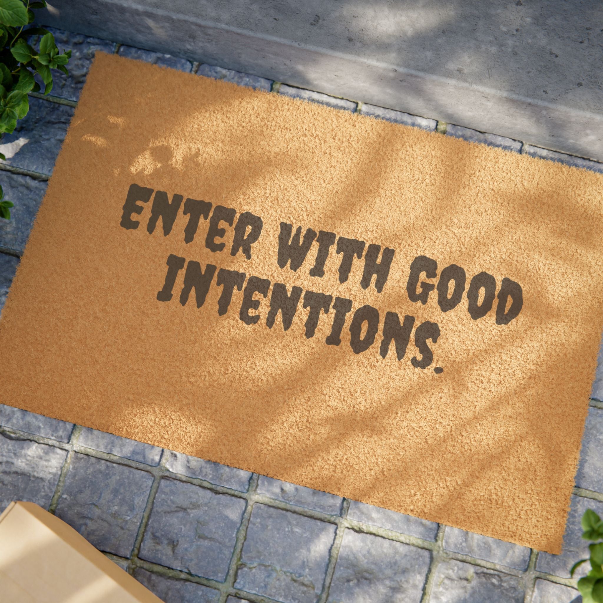 Doormat — "Enter With Good Intentions" Coir Welcome Mat