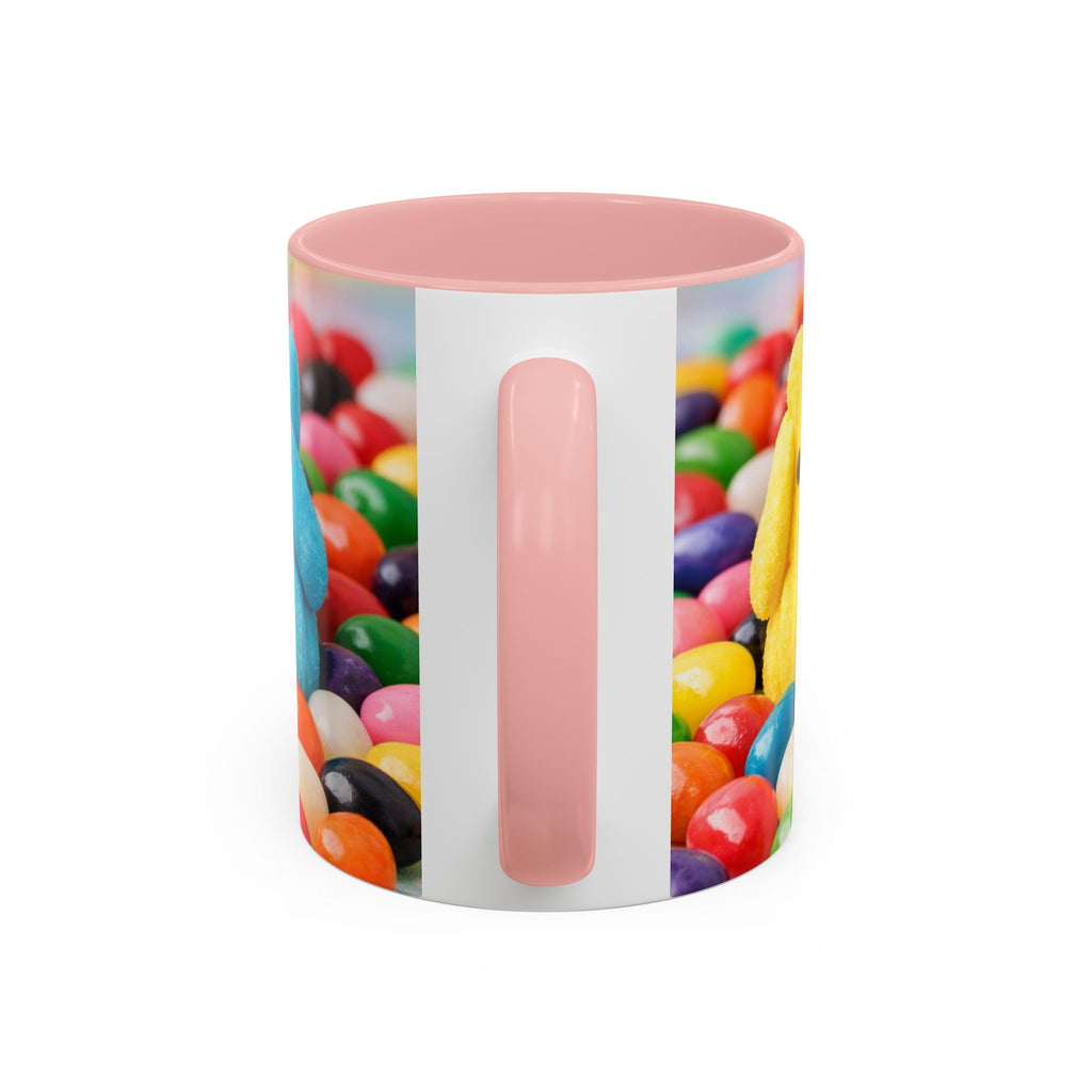 Easter Candy Peeps Coffee Mug — Colorful Jellybean & Marshmallow Bunny Accent Mug (11/15oz)