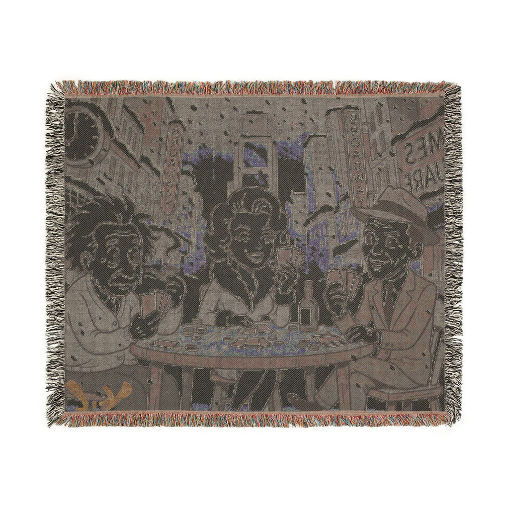 Vintage Movie Night Woven Blanket — Retro Film Stars Throw for Cozy Home & Gifts