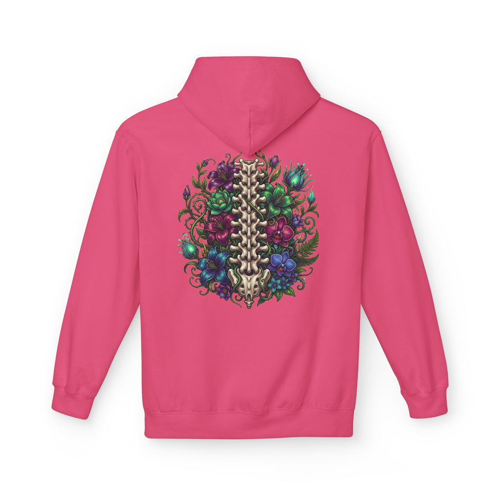 Spine & Blossoms Hoodie — "Soft Heart, Strong Spine!" Graphic Pullover