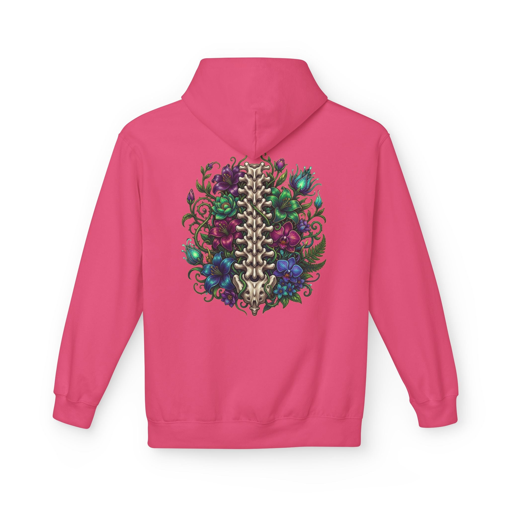 Spine & Blossoms Hoodie — "Soft Heart, Strong Spine!" Graphic Pullover
