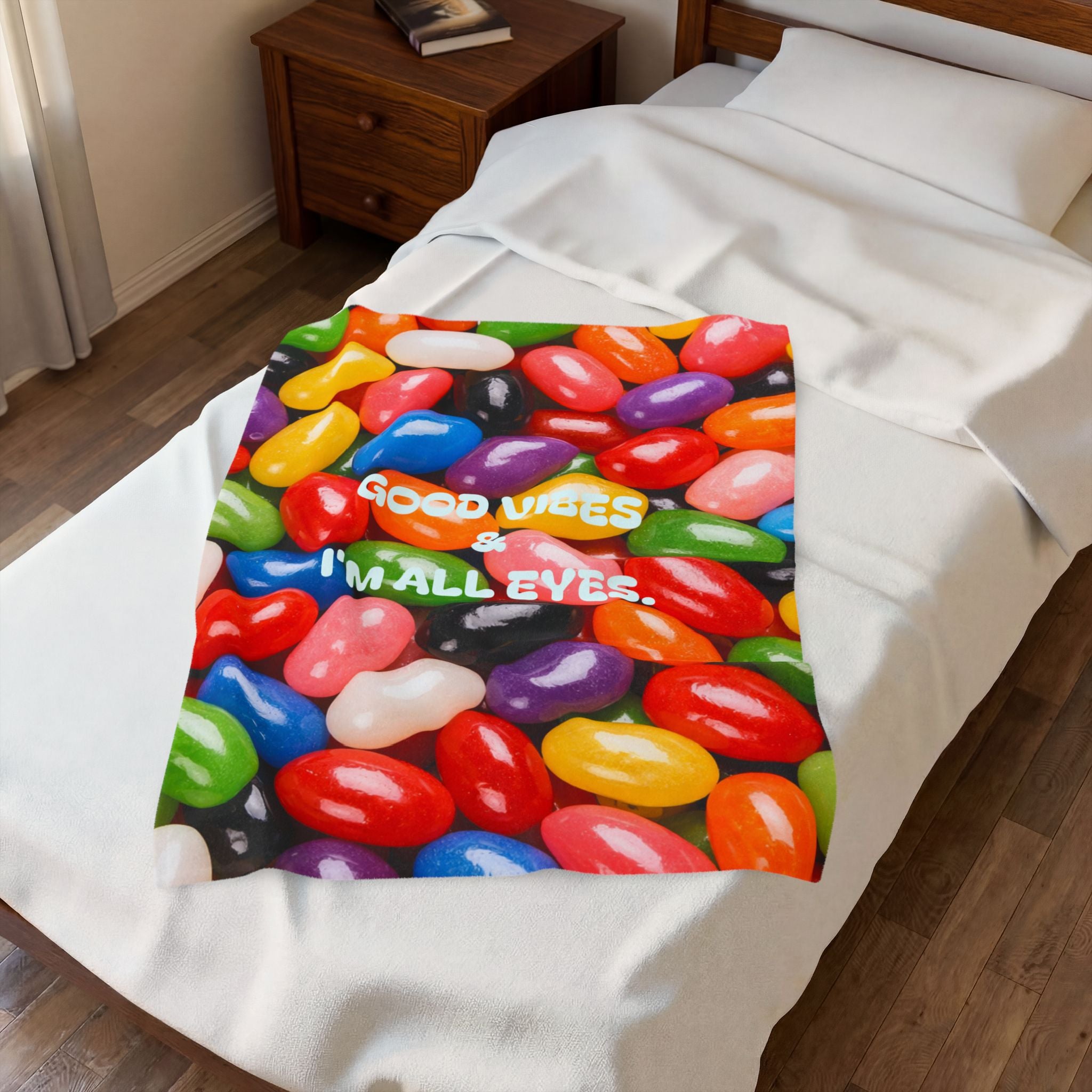 Good Vibes "I'm All Eyes" Velveteen Plush Blanket — Kelsie Lynn Sciacca Design
