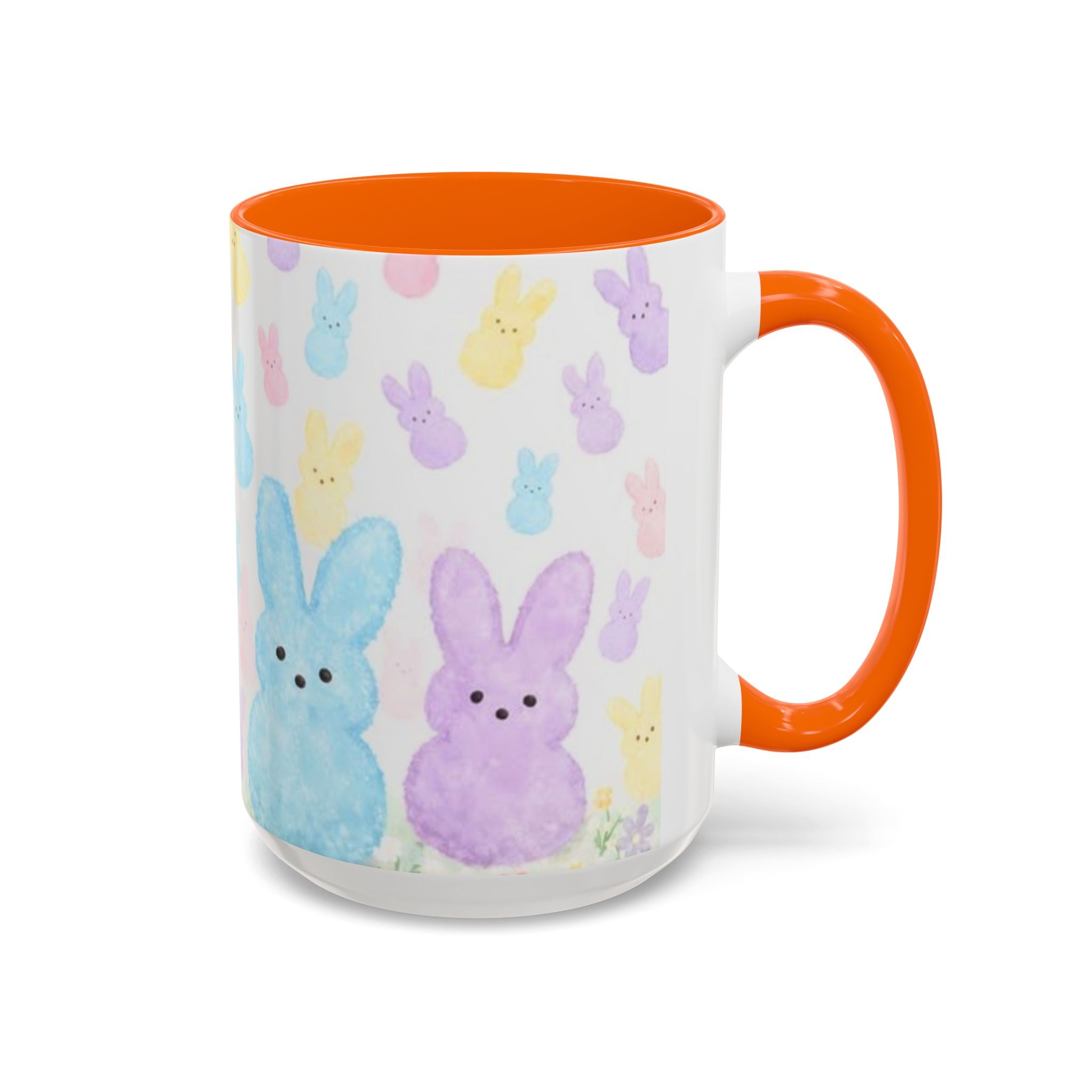 Pastel Peeps Easter Coffee Mug — Cute Bunny Pattern Accent Mug (11/15oz)