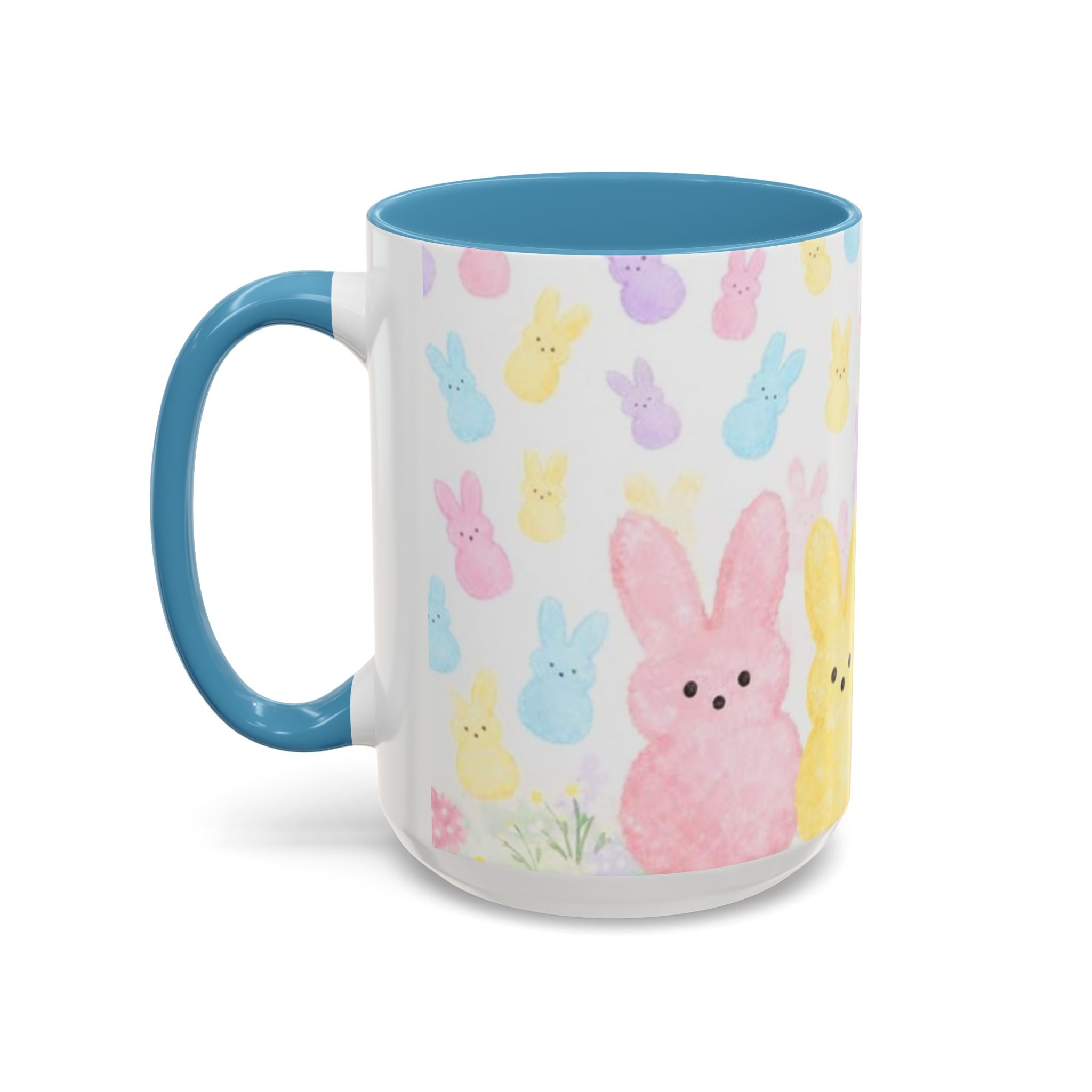 Pastel Peeps Easter Coffee Mug — Cute Bunny Pattern Accent Mug (11/15oz)