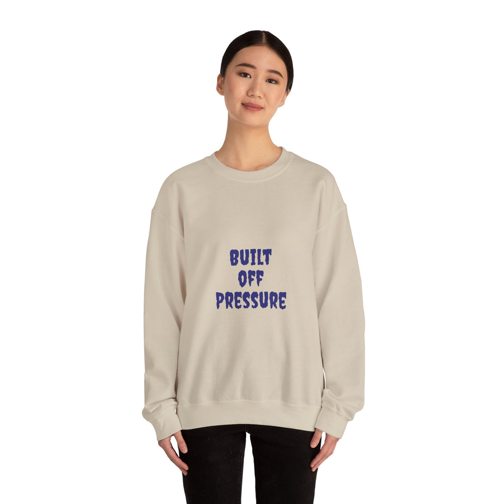 Crewneck Sweatshirt — "Built Off Pressure" Diamond UFO Floral Back Print