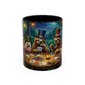 Sloth & Hedgehog Poker Night Coffee Mug — Whimsical Woodland Animal Tea Cup (11/15oz)