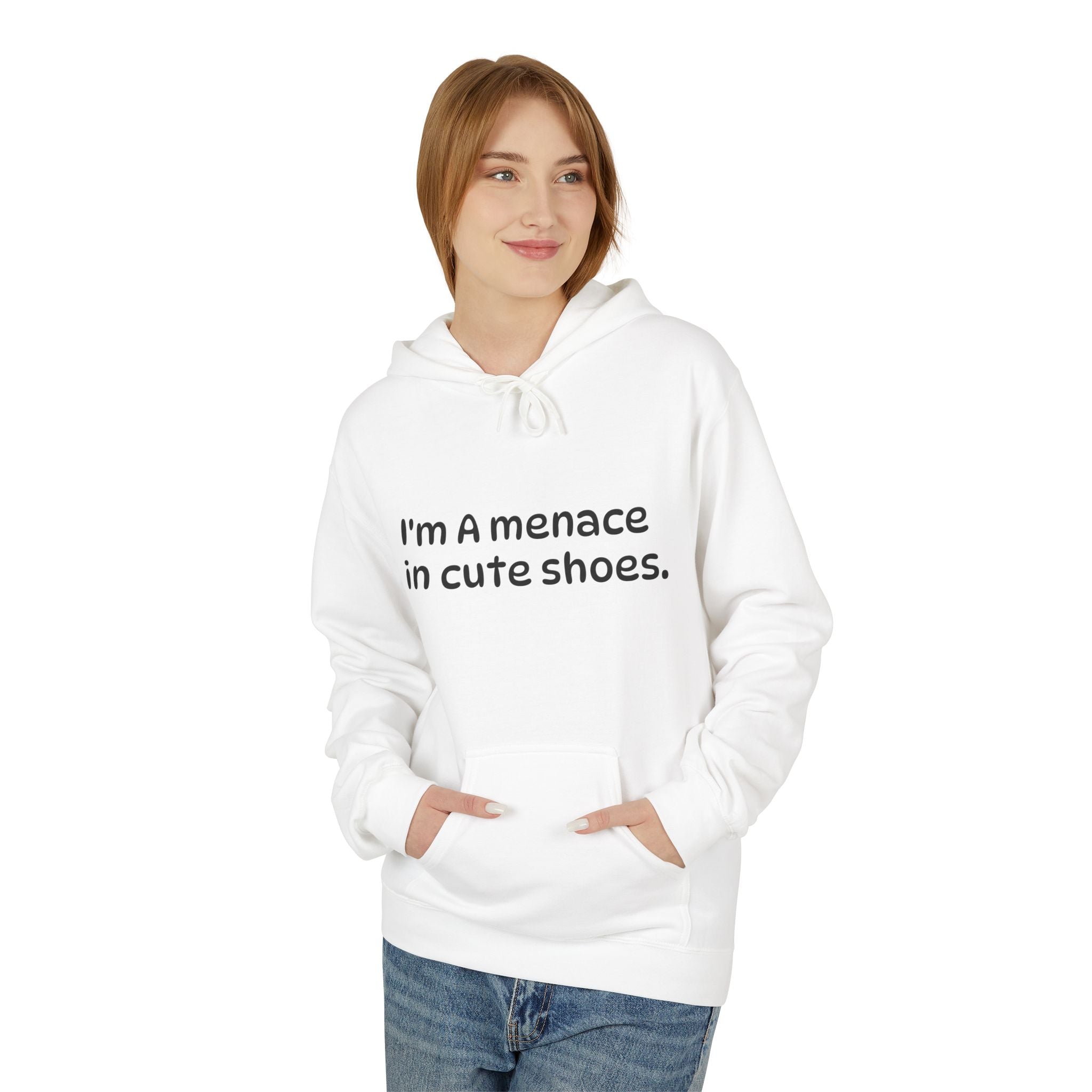 Hoodie - "I'm a Menace in Cute Shoes" Floral Pop Art Graphic Hoodie