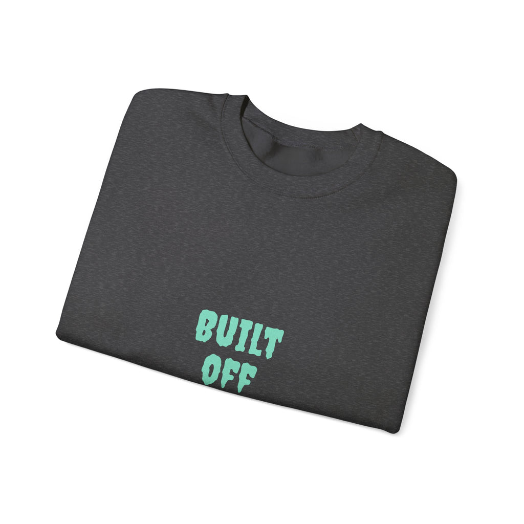 Crewneck Sweatshirt — "Built Off Pressure" Diamond UFO Floral Back Print