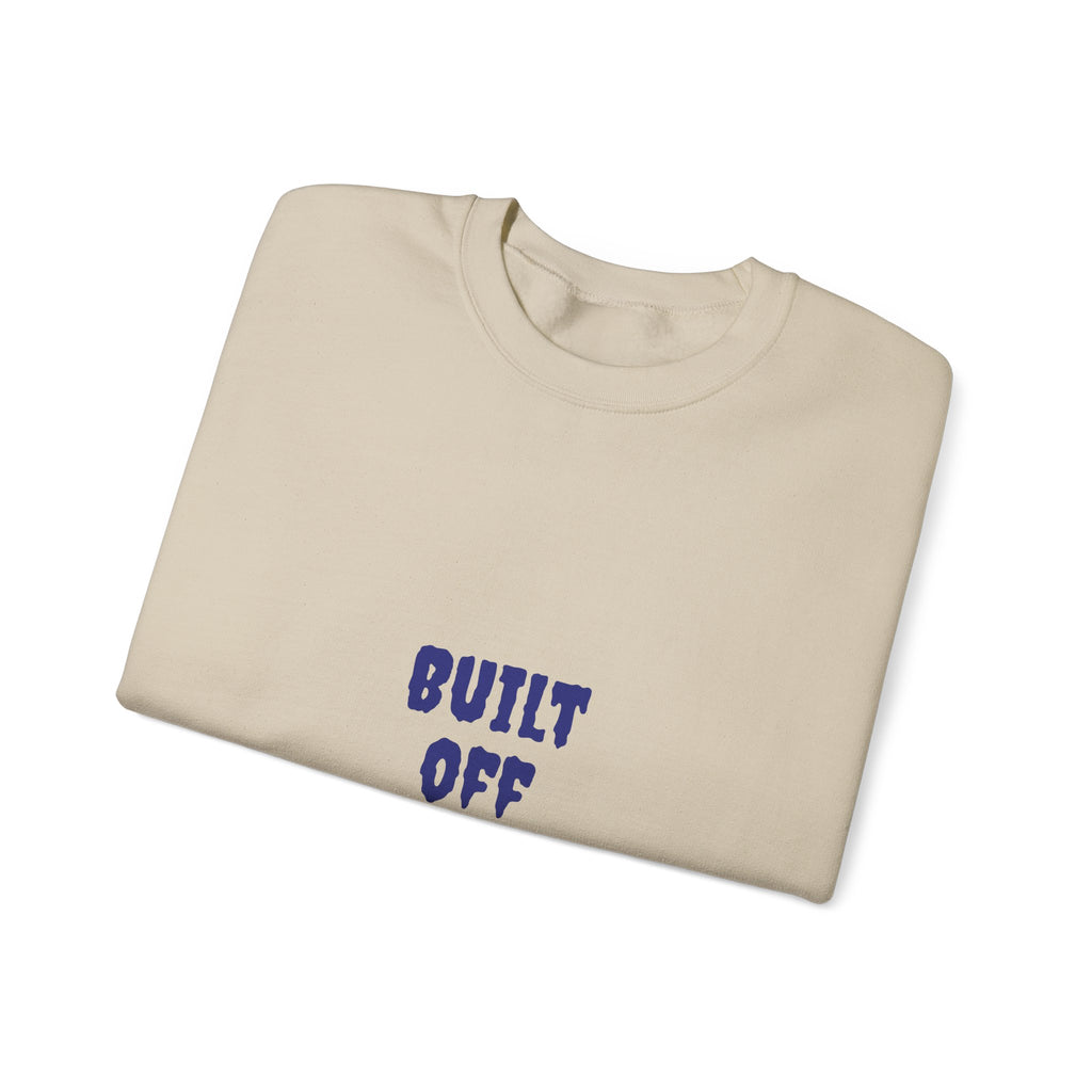 Crewneck Sweatshirt — "Built Off Pressure" Diamond UFO Floral Back Print