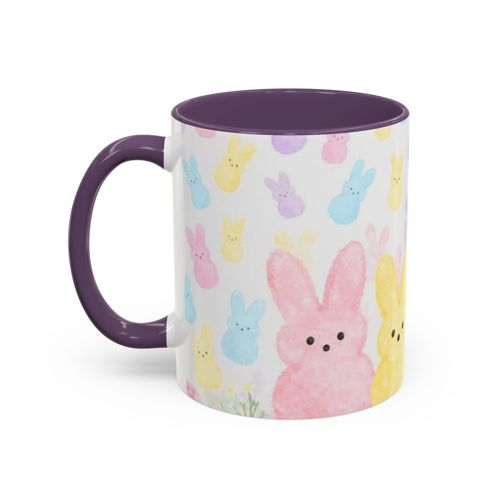 Pastel Peeps Easter Coffee Mug — Cute Bunny Pattern Accent Mug (11/15oz)