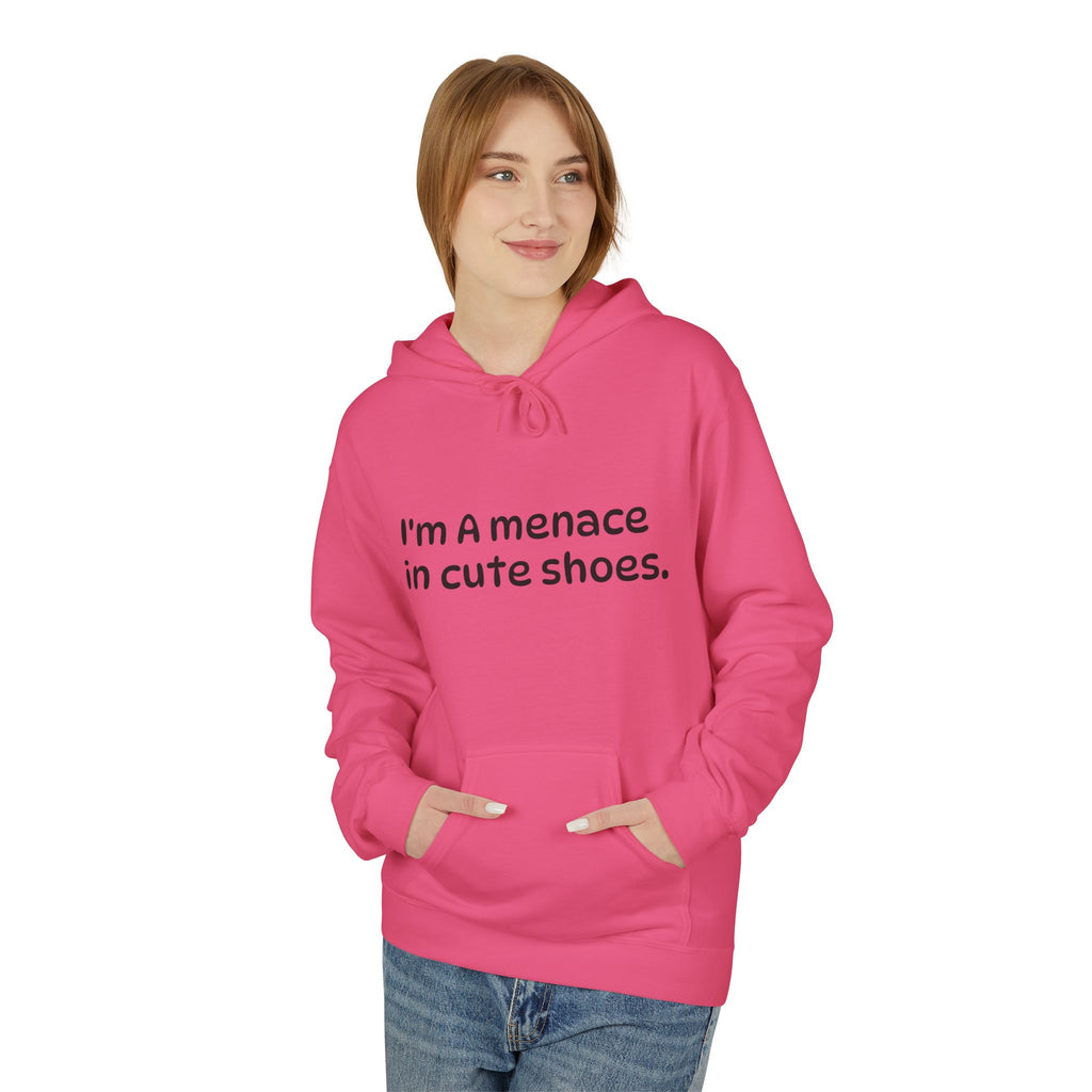 Hoodie - "I'm a Menace in Cute Shoes" Floral Pop Art Graphic Hoodie
