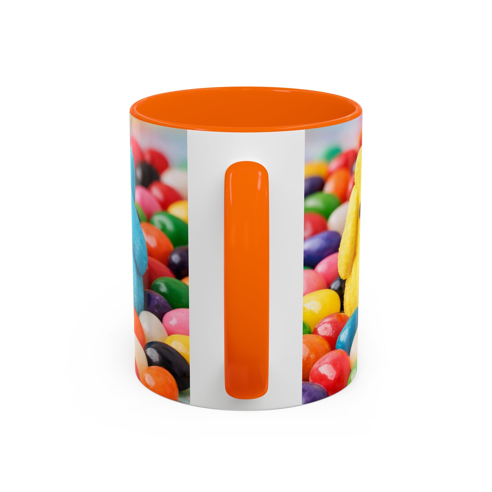Easter Candy Peeps Coffee Mug — Colorful Jellybean & Marshmallow Bunny Accent Mug (11/15oz)