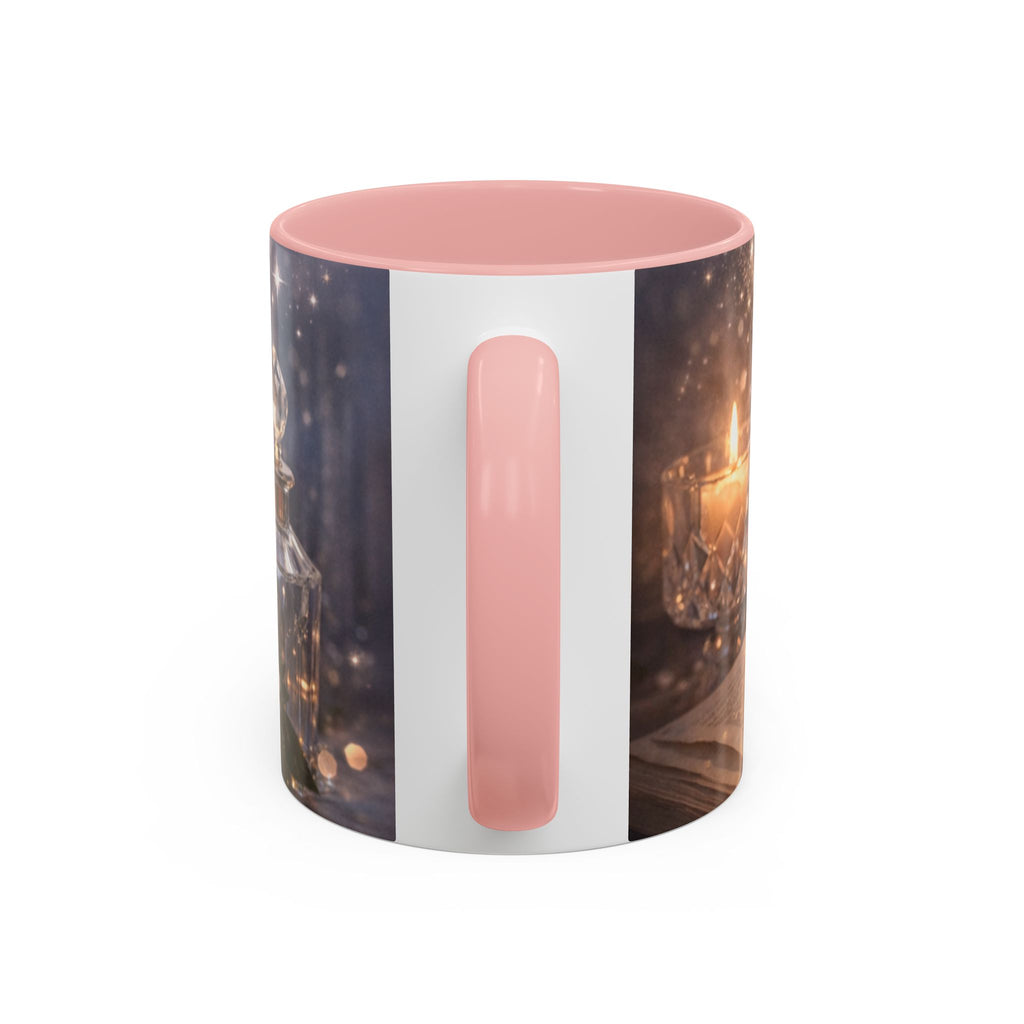 Vintage Rose & Perfume Accent Coffee Mug — Sparkling Floral 11/15oz