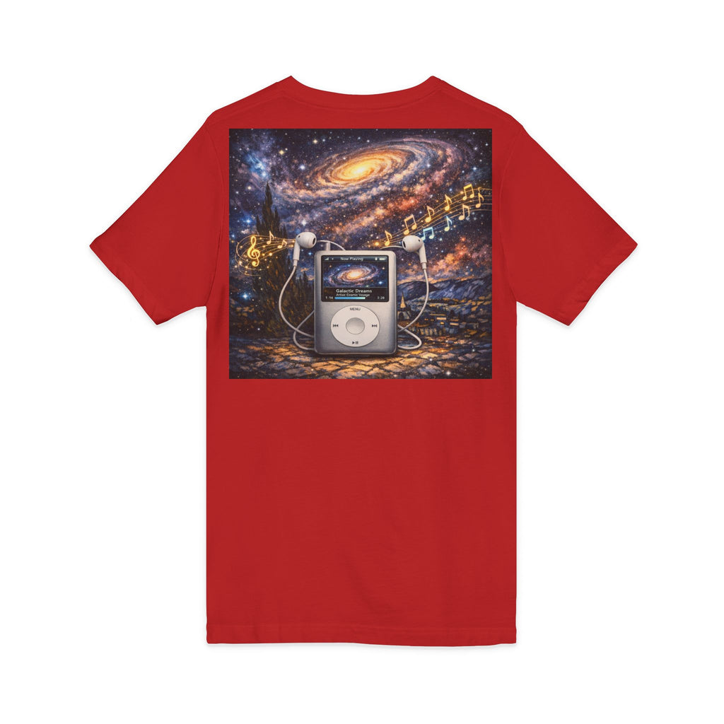 Galaxy iPod Music Tee — Retro Space Music V-Neck T‑Shirt
