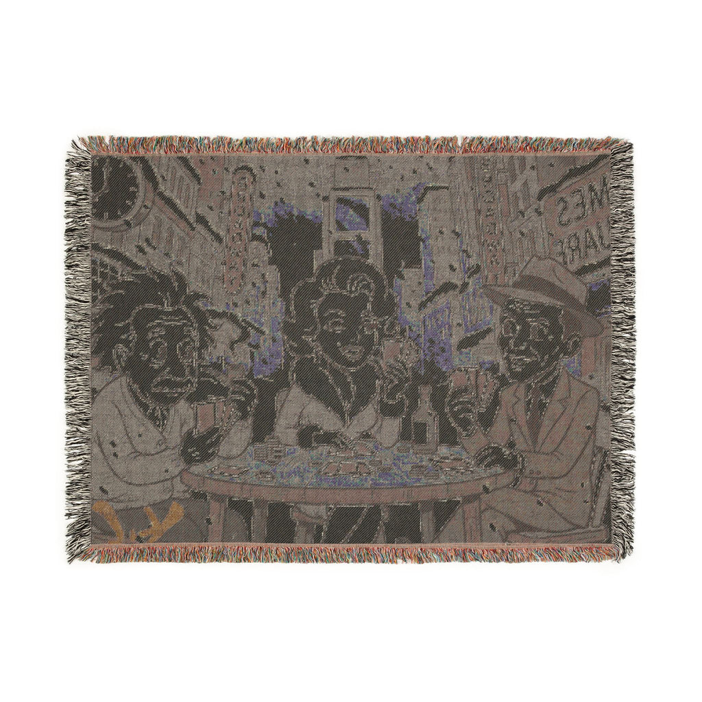 Vintage Movie Night Woven Blanket — Retro Film Stars Throw for Cozy Home & Gifts