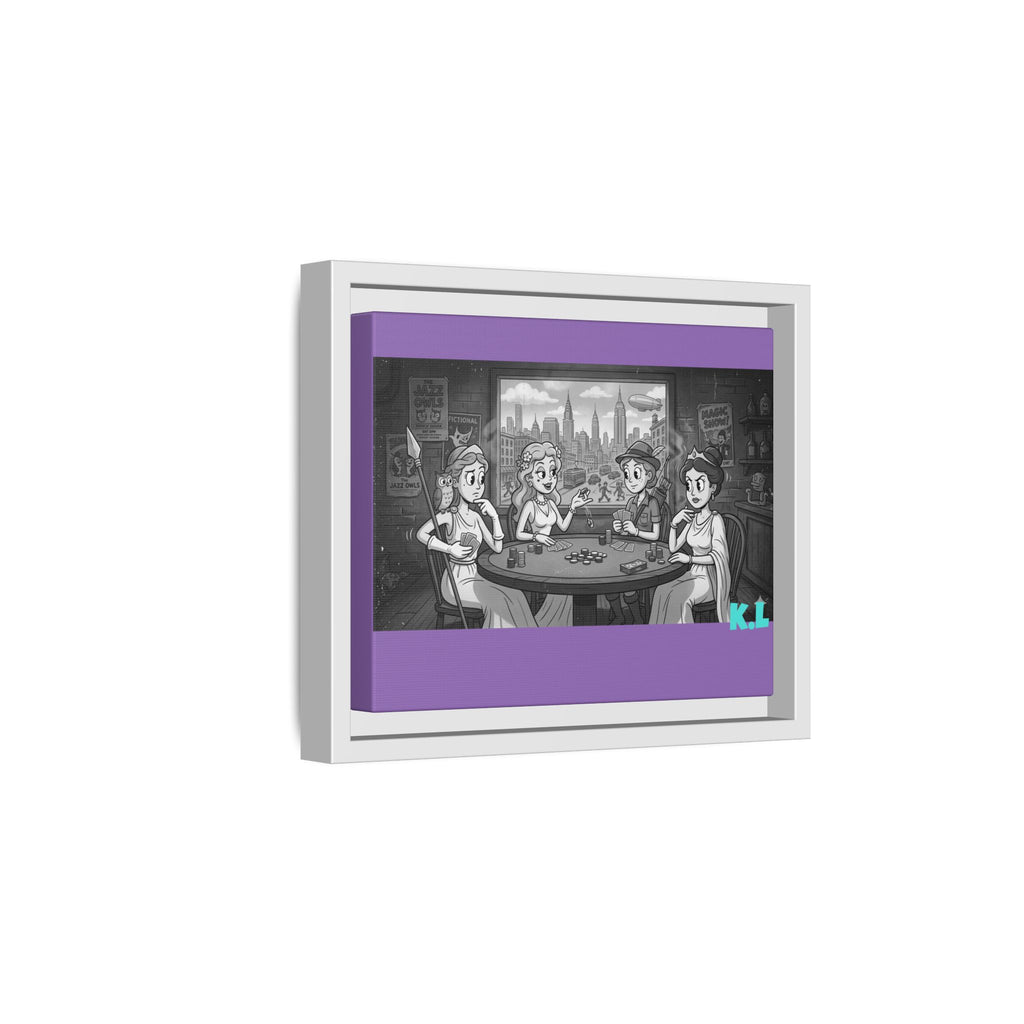 Framed Matte Canvas - Vintage Goddess Poker Night Print