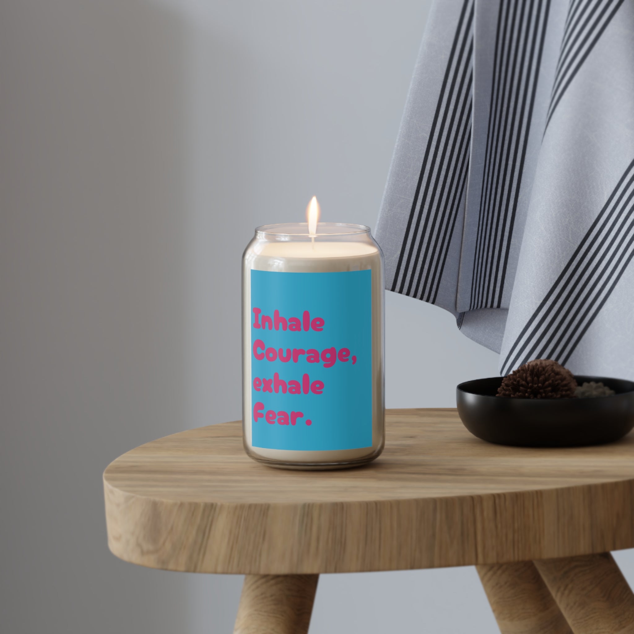 Soy Candle — "Inhale Courage, Exhale Fear" Motivational Scented Candle (13.75 oz)