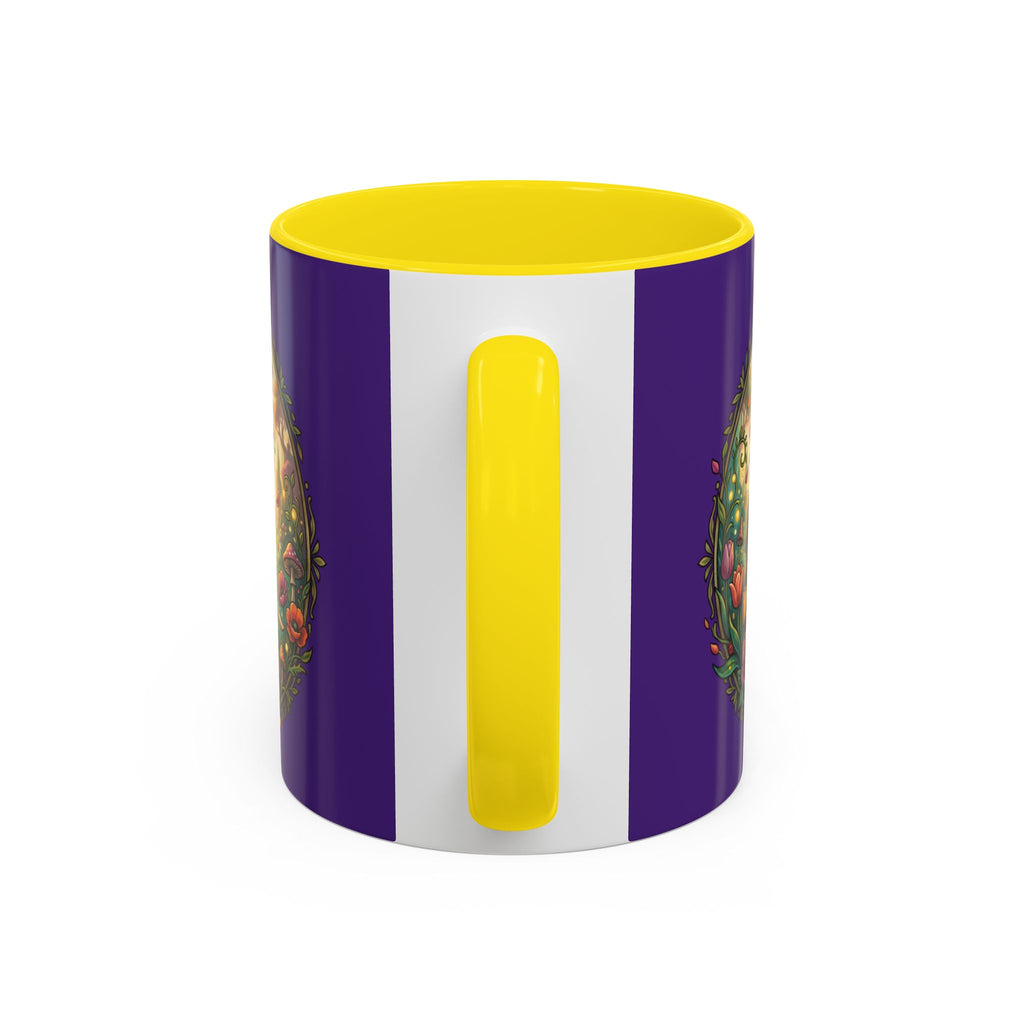 Elephant & Tulips Accent Coffee Mug — Floral Elephant Ceramic Mug (11/15oz)