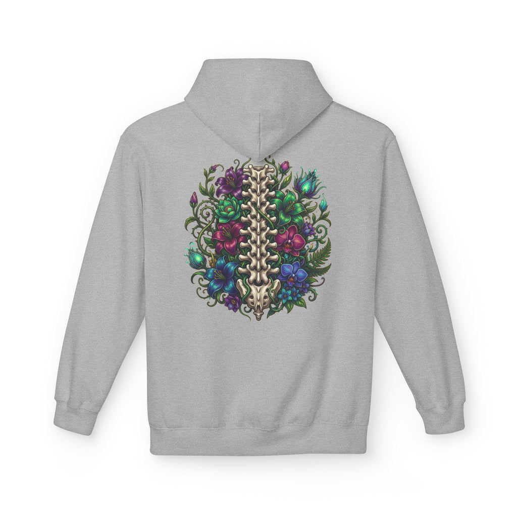 Spine & Blossoms Hoodie — "Soft Heart, Strong Spine!" Graphic Pullover