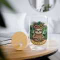 Relax & Bloom Sloth Sipper Glass — 16oz Bamboo Lid Straw Tumbler