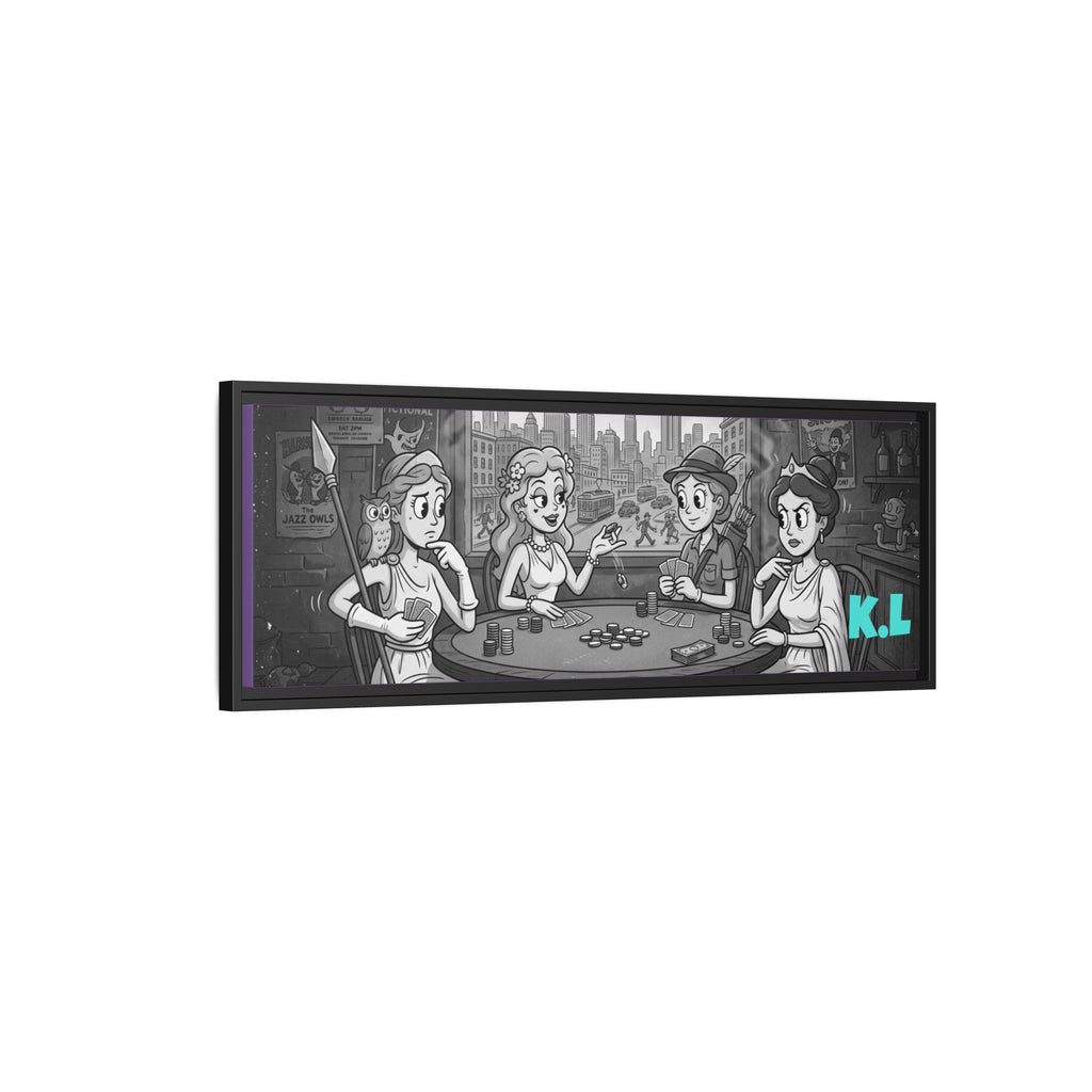 Framed Matte Canvas - Vintage Goddess Poker Night Print