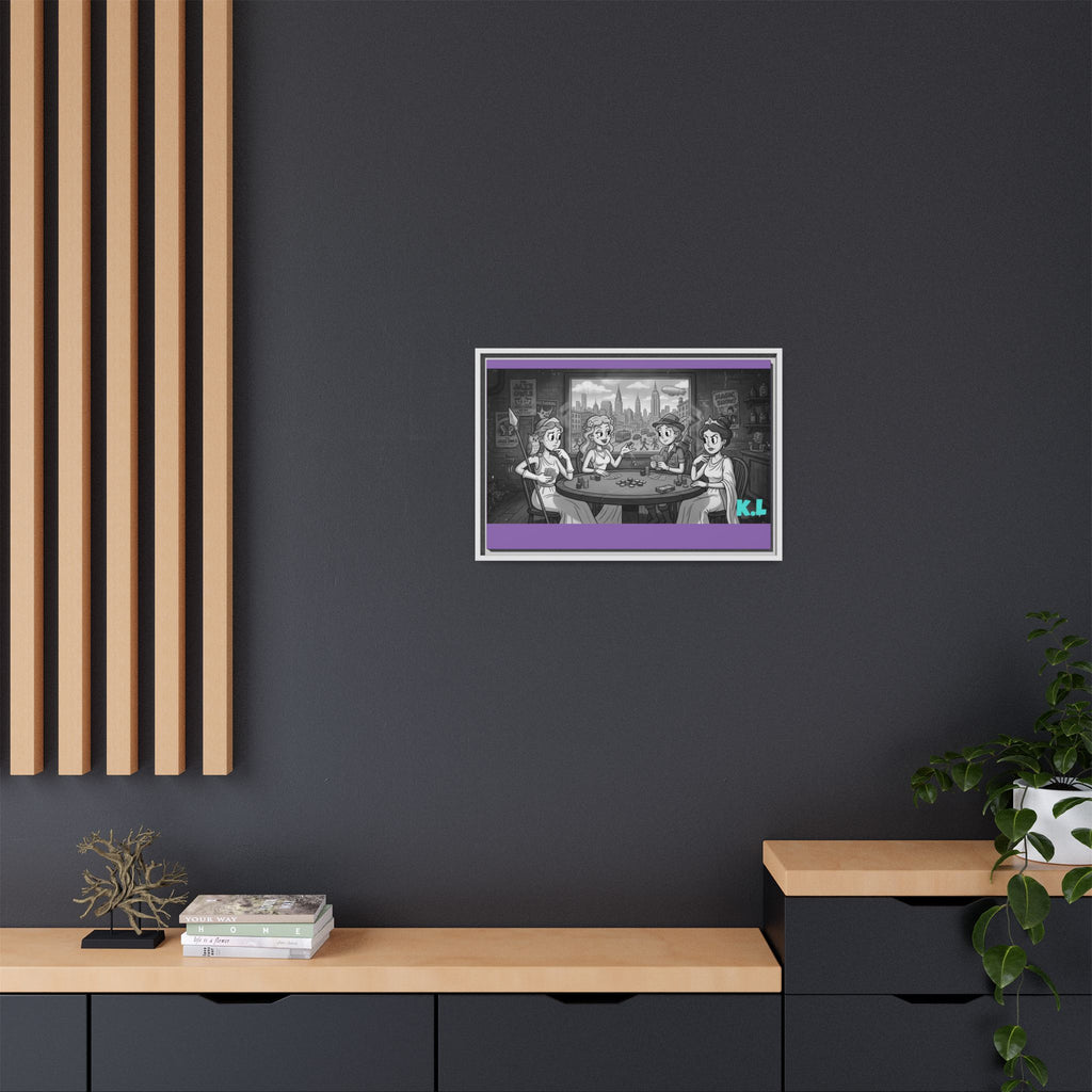 Framed Matte Canvas - Vintage Goddess Poker Night Print