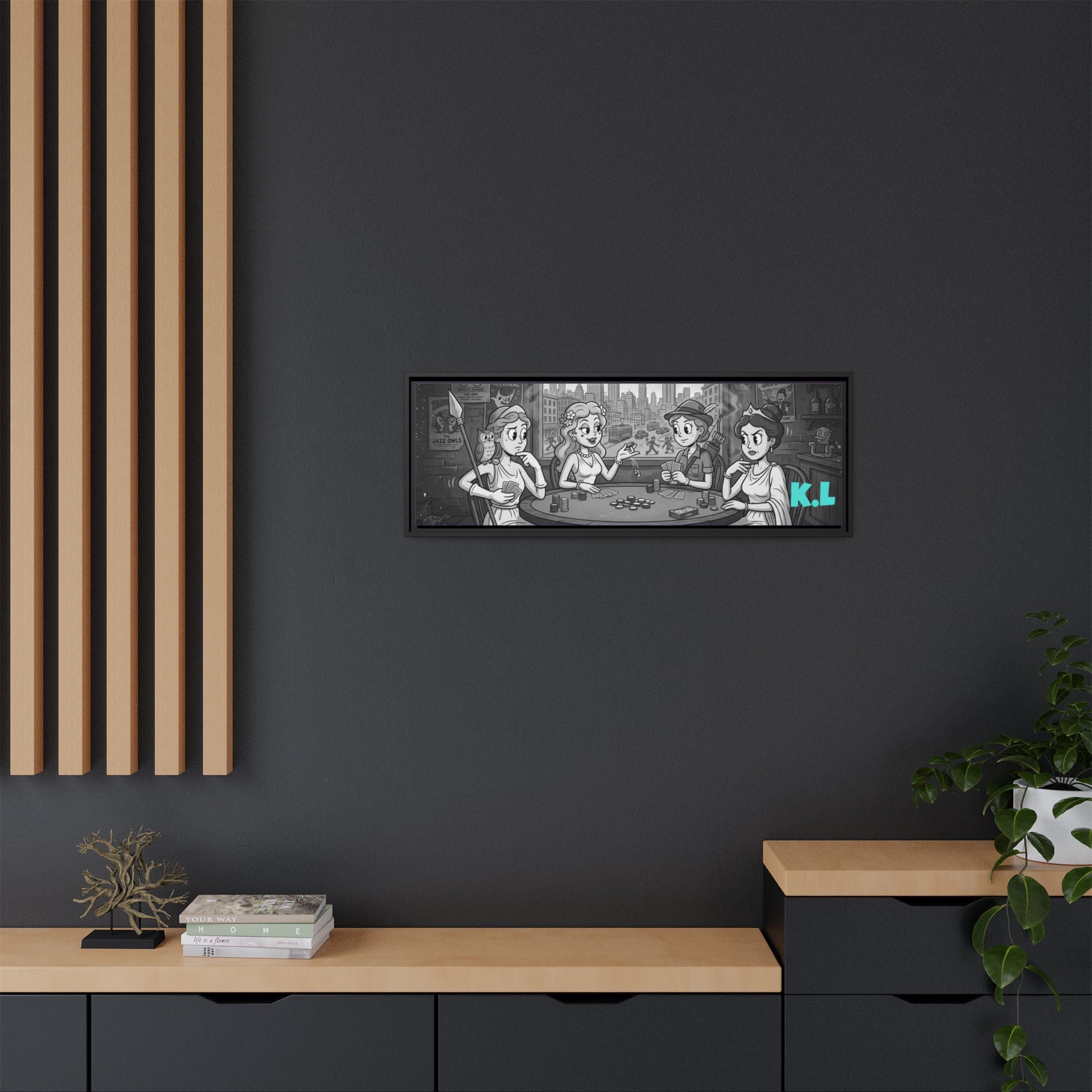 Framed Matte Canvas - Vintage Goddess Poker Night Print