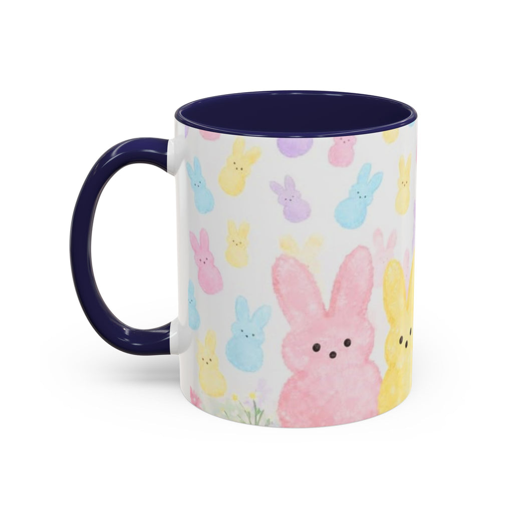 Pastel Peeps Easter Coffee Mug — Cute Bunny Pattern Accent Mug (11/15oz)