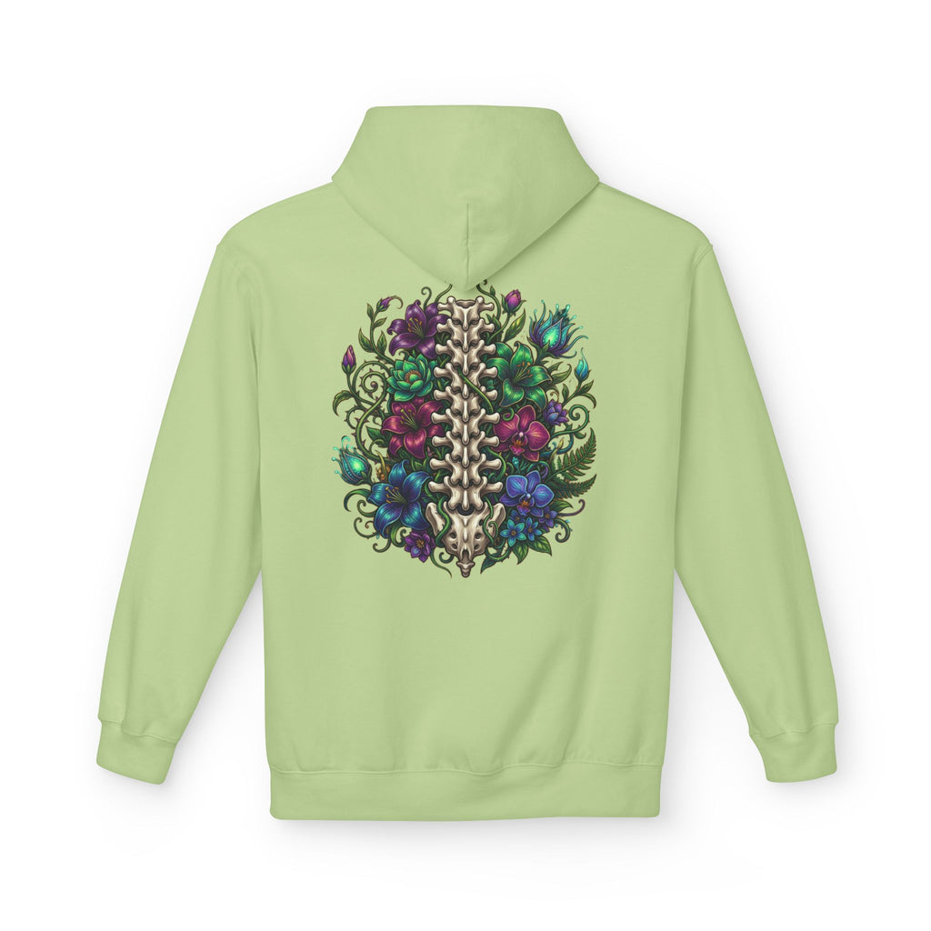 Spine & Blossoms Hoodie — "Soft Heart, Strong Spine!" Graphic Pullover