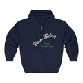 Zip Hoodie — "Pain Today, Power Tomorrow" Retro Script Front with Rose Garden Back