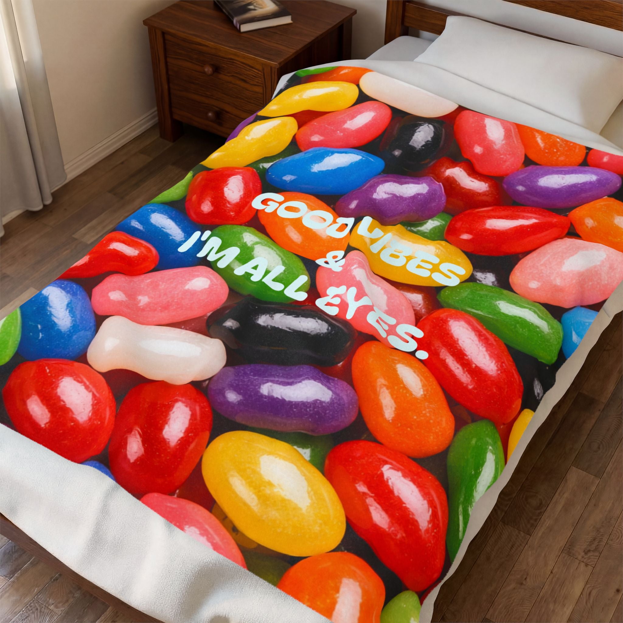 Good Vibes "I'm All Eyes" Velveteen Plush Blanket — Kelsie Lynn Sciacca Design