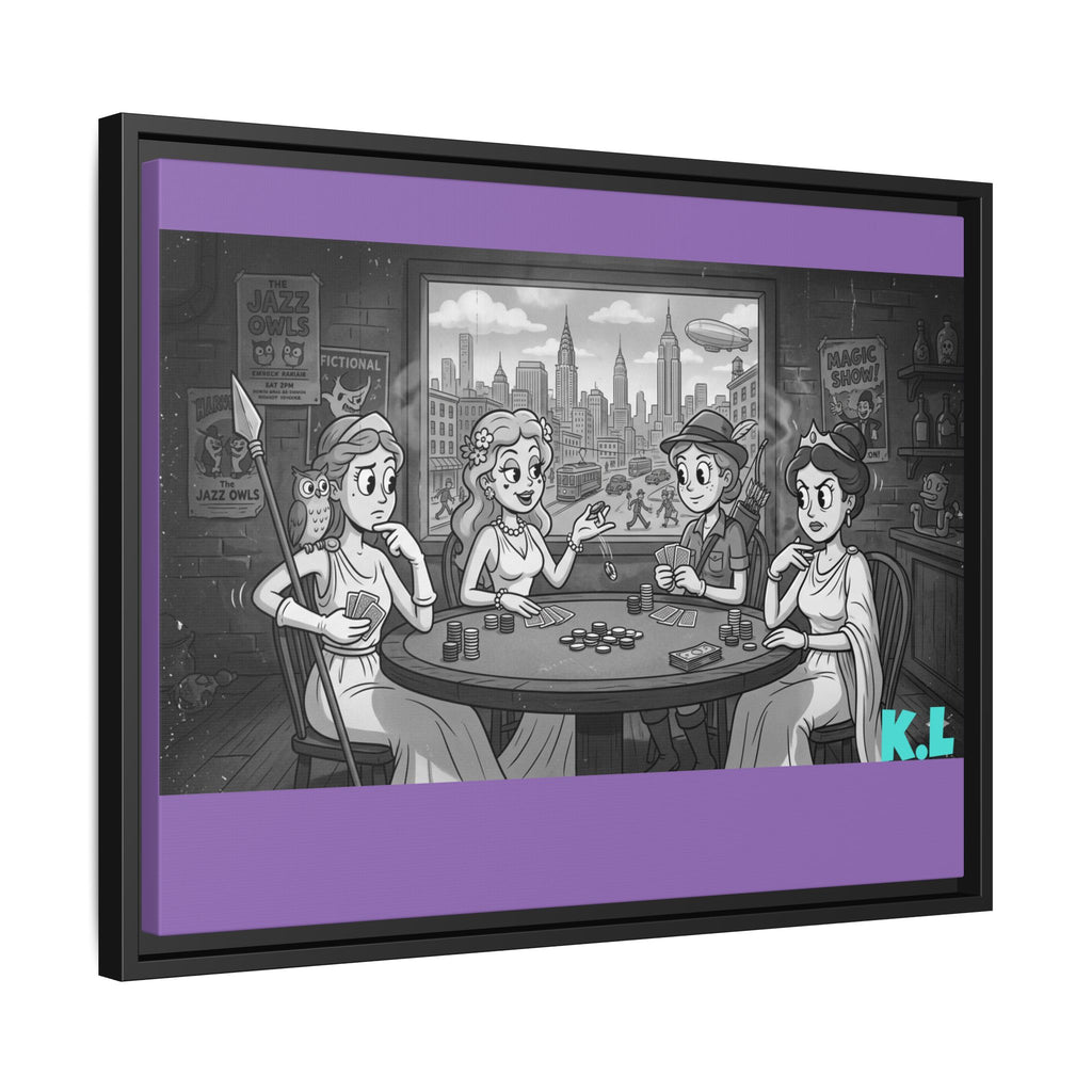 Framed Matte Canvas - Vintage Goddess Poker Night Print