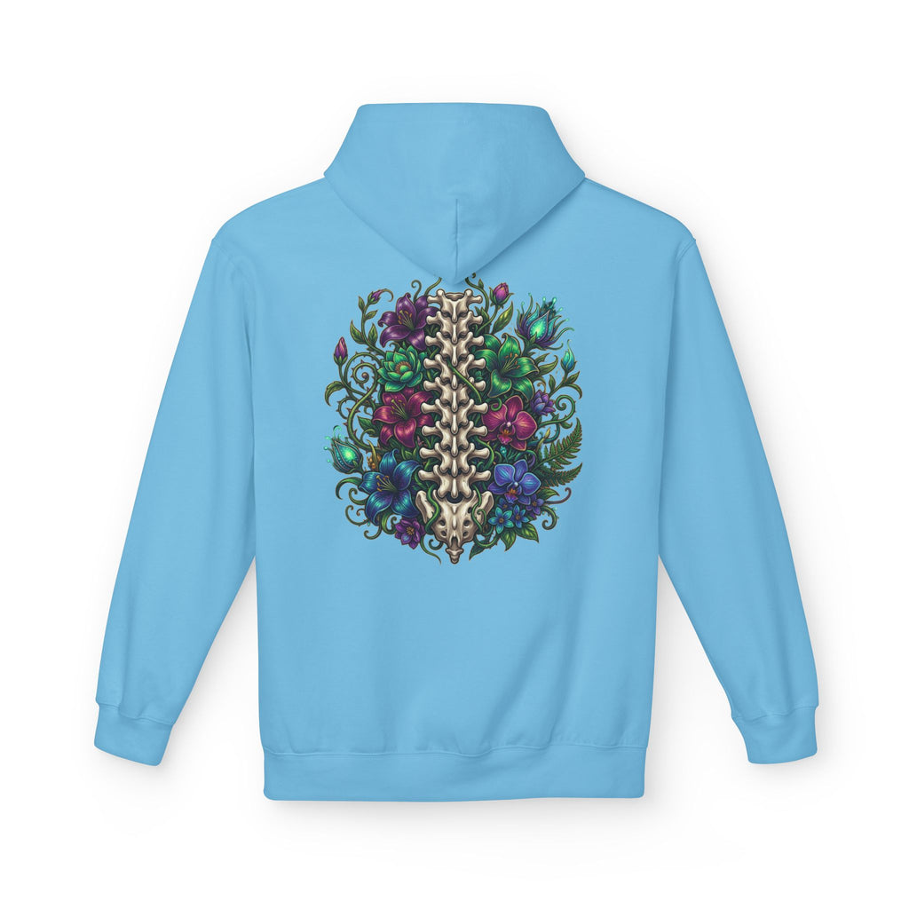 Spine & Blossoms Hoodie — "Soft Heart, Strong Spine!" Graphic Pullover