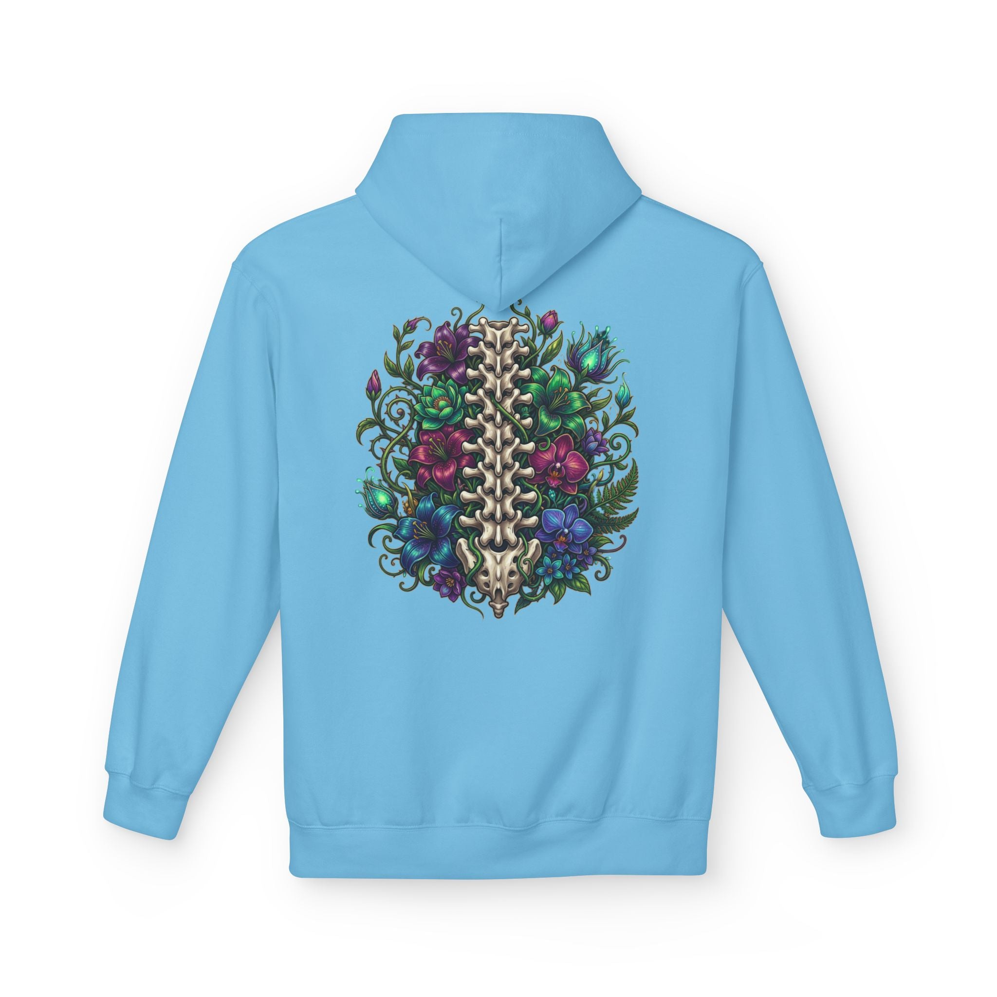 Spine & Blossoms Hoodie — "Soft Heart, Strong Spine!" Graphic Pullover