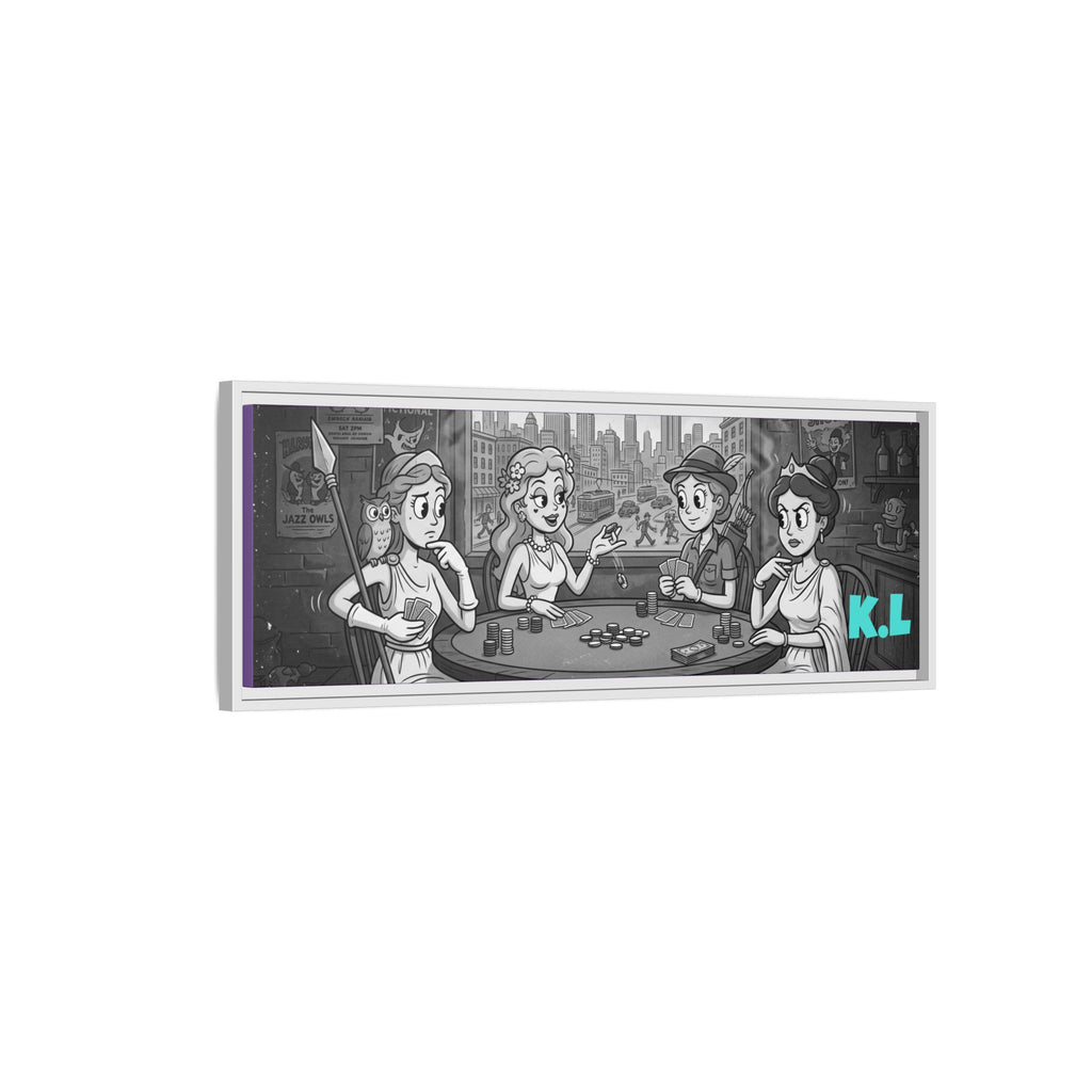 Framed Matte Canvas - Vintage Goddess Poker Night Print