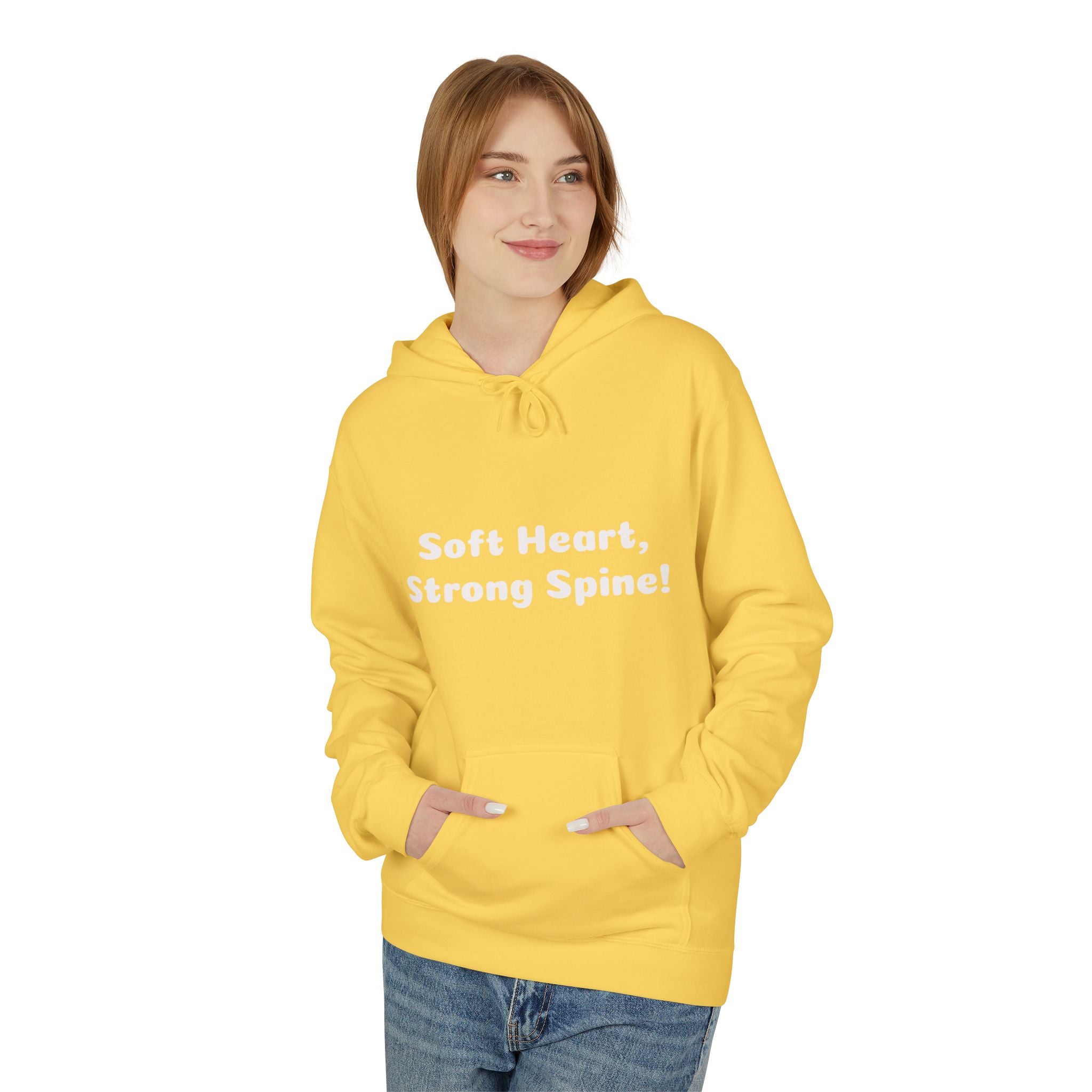Spine & Blossoms Hoodie — "Soft Heart, Strong Spine!" Graphic Pullover