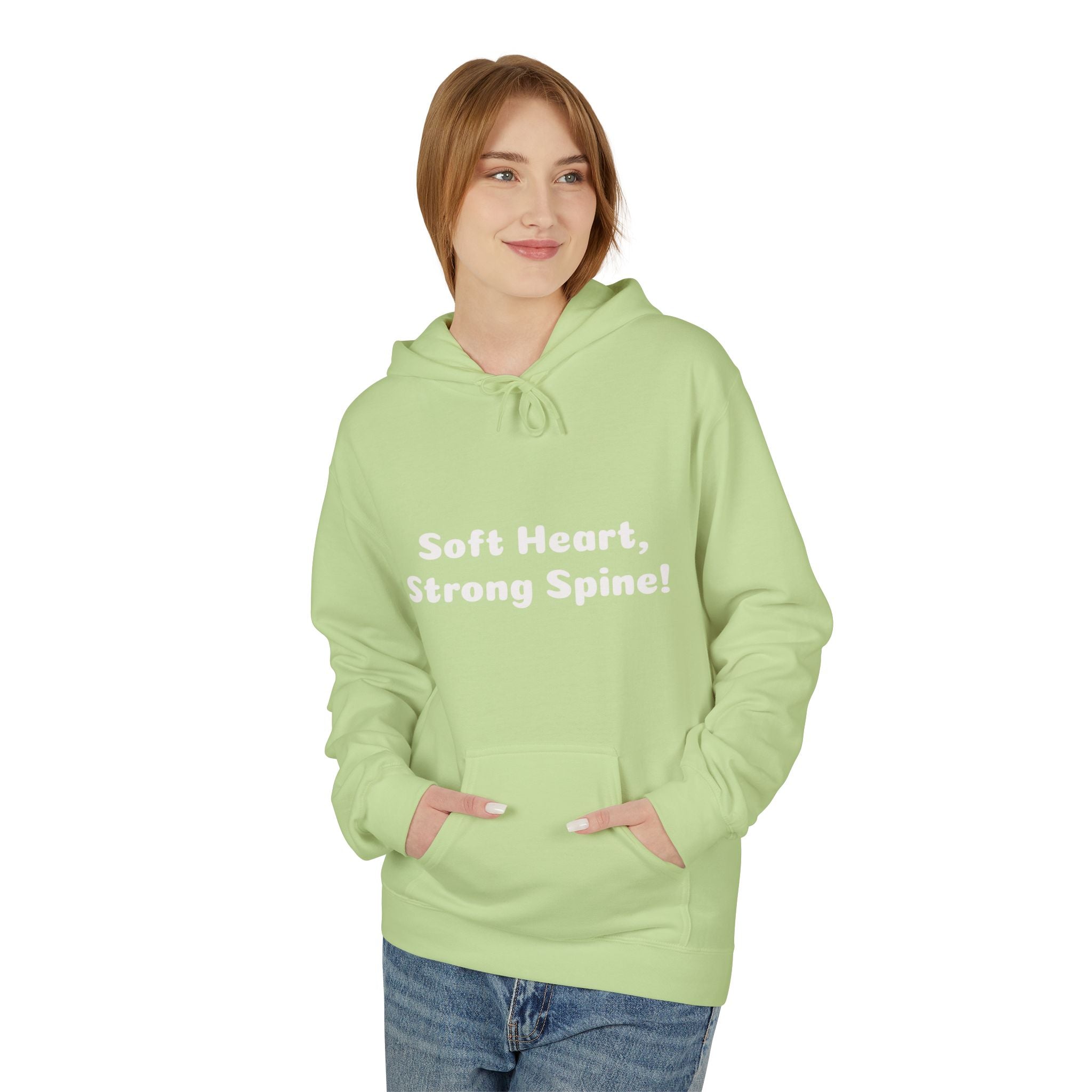Spine & Blossoms Hoodie — "Soft Heart, Strong Spine!" Graphic Pullover