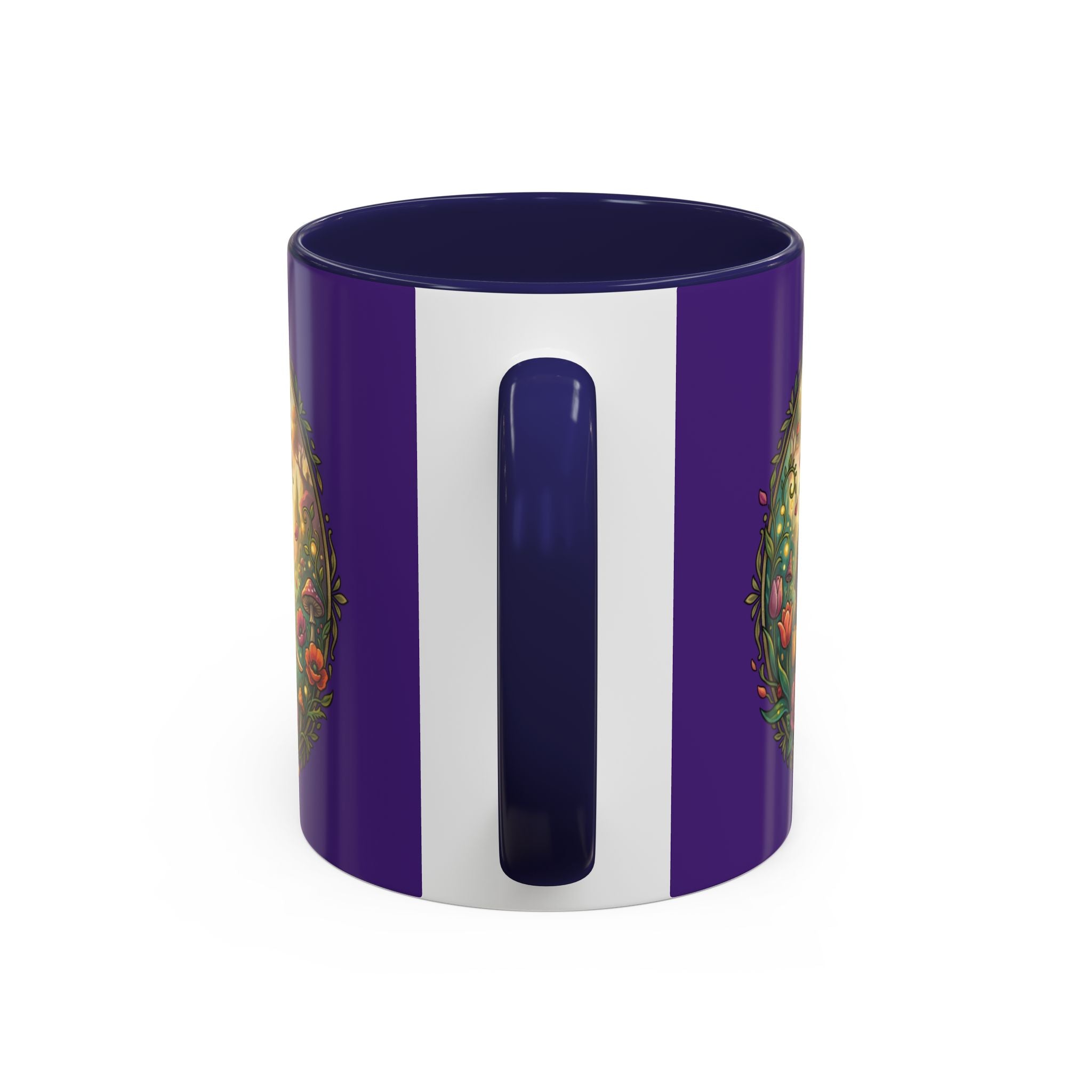 Elephant & Tulips Accent Coffee Mug — Floral Elephant Ceramic Mug (11/15oz)