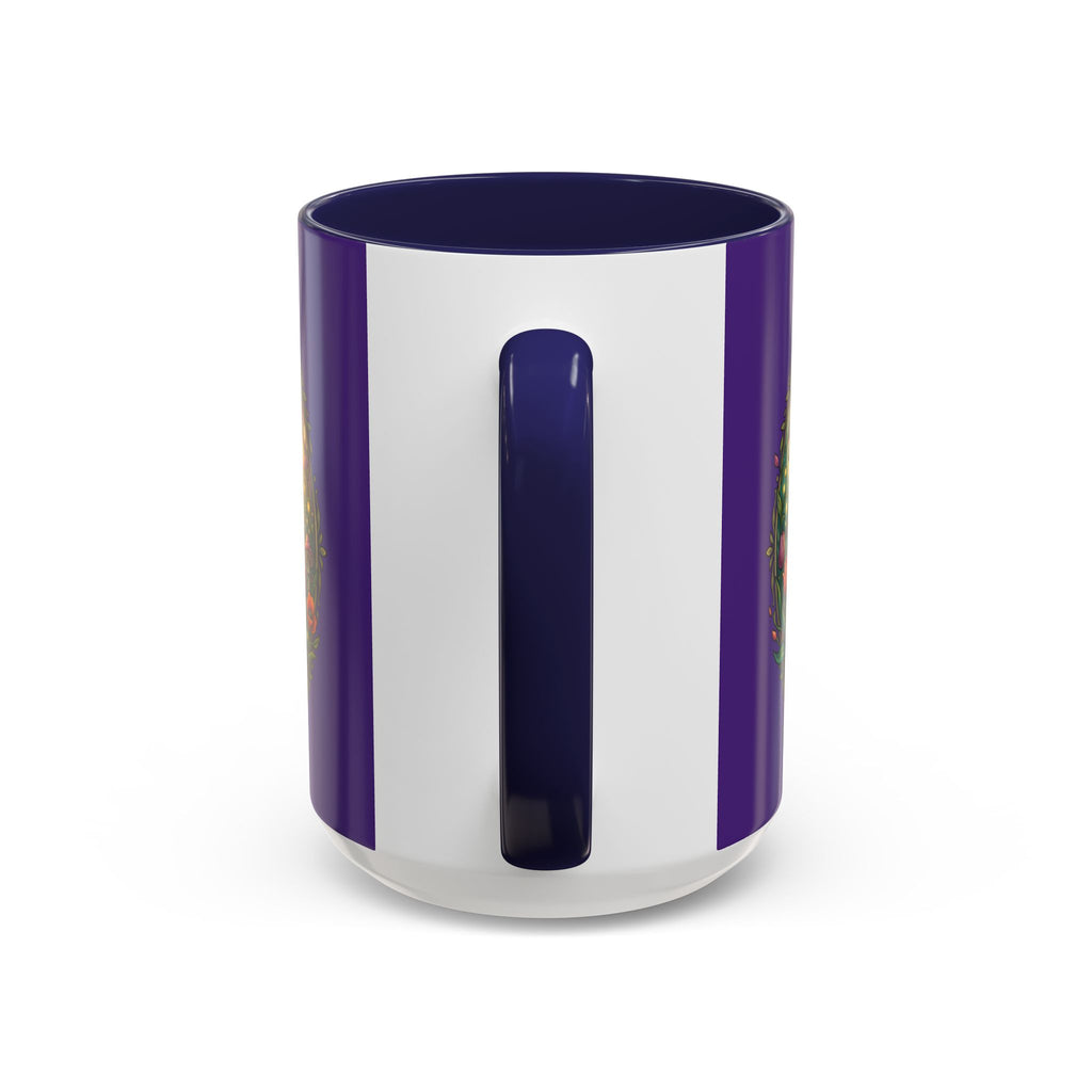 Elephant & Tulips Accent Coffee Mug — Floral Elephant Ceramic Mug (11/15oz)