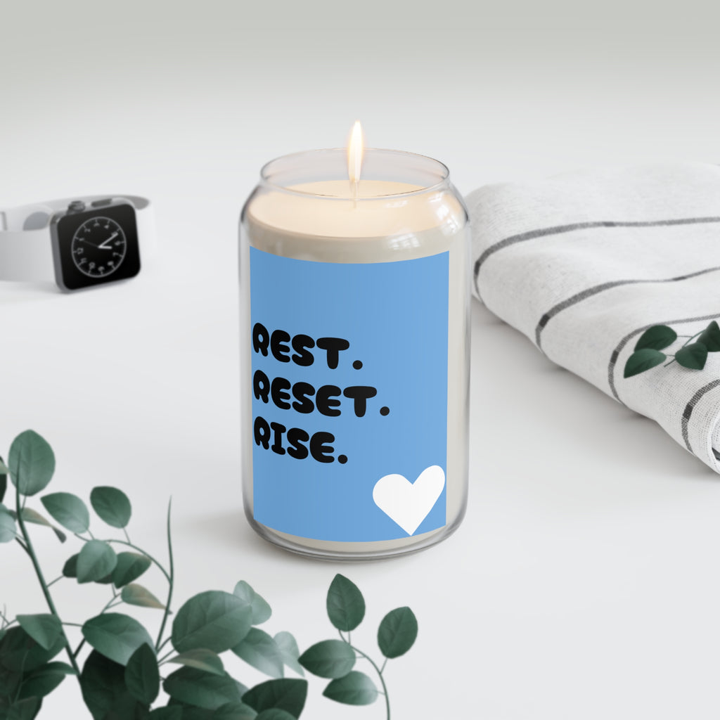 Rest Reset Rise Soy Candle — 13.75 oz Scented Candle with Heart