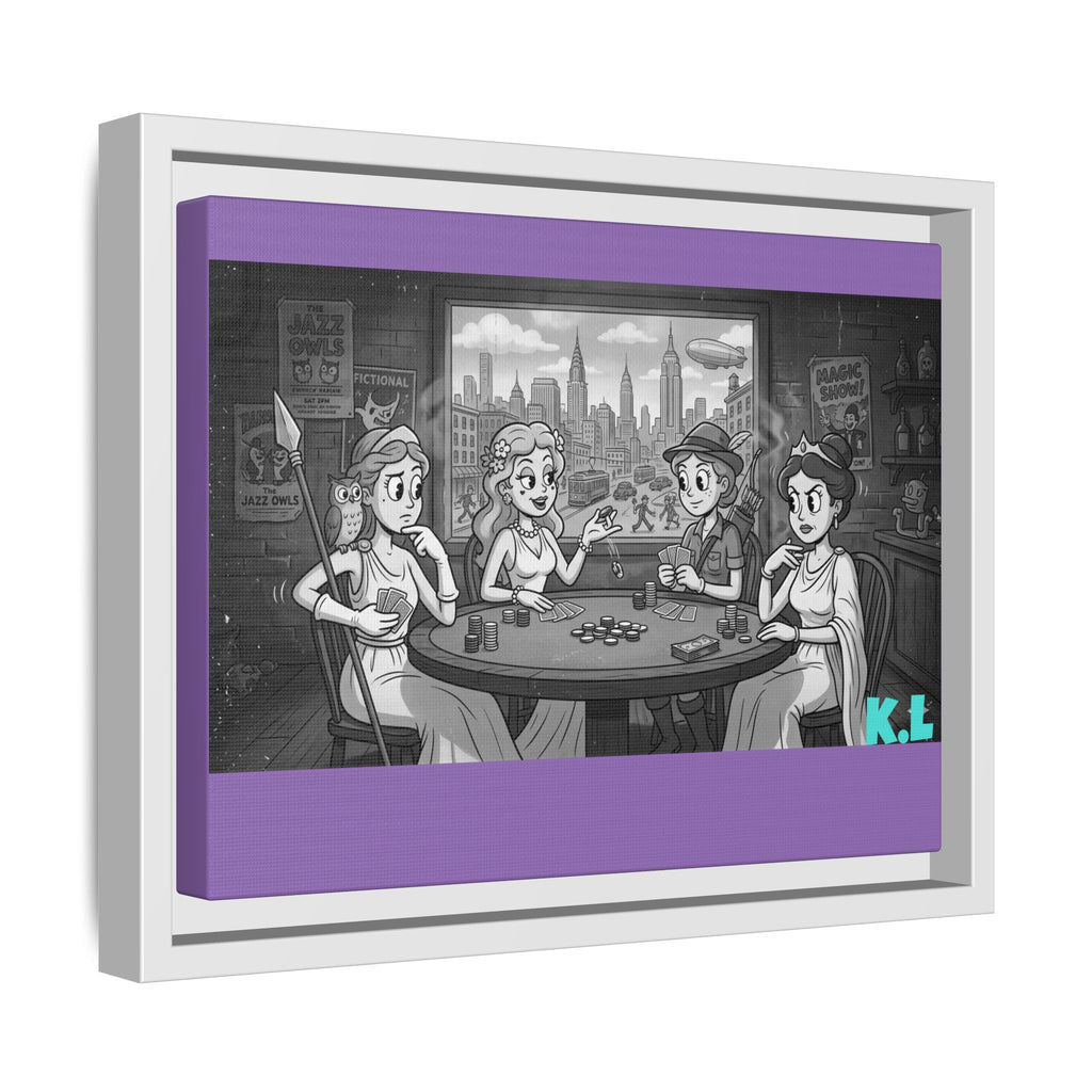 Framed Matte Canvas - Vintage Goddess Poker Night Print