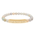 Engravable Natural Stone Bead Bar Bracelet