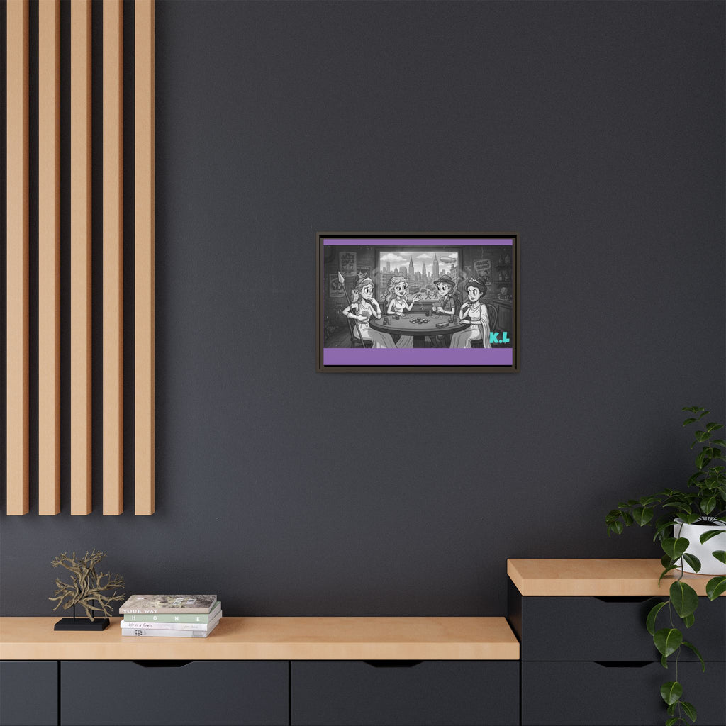Framed Matte Canvas - Vintage Goddess Poker Night Print