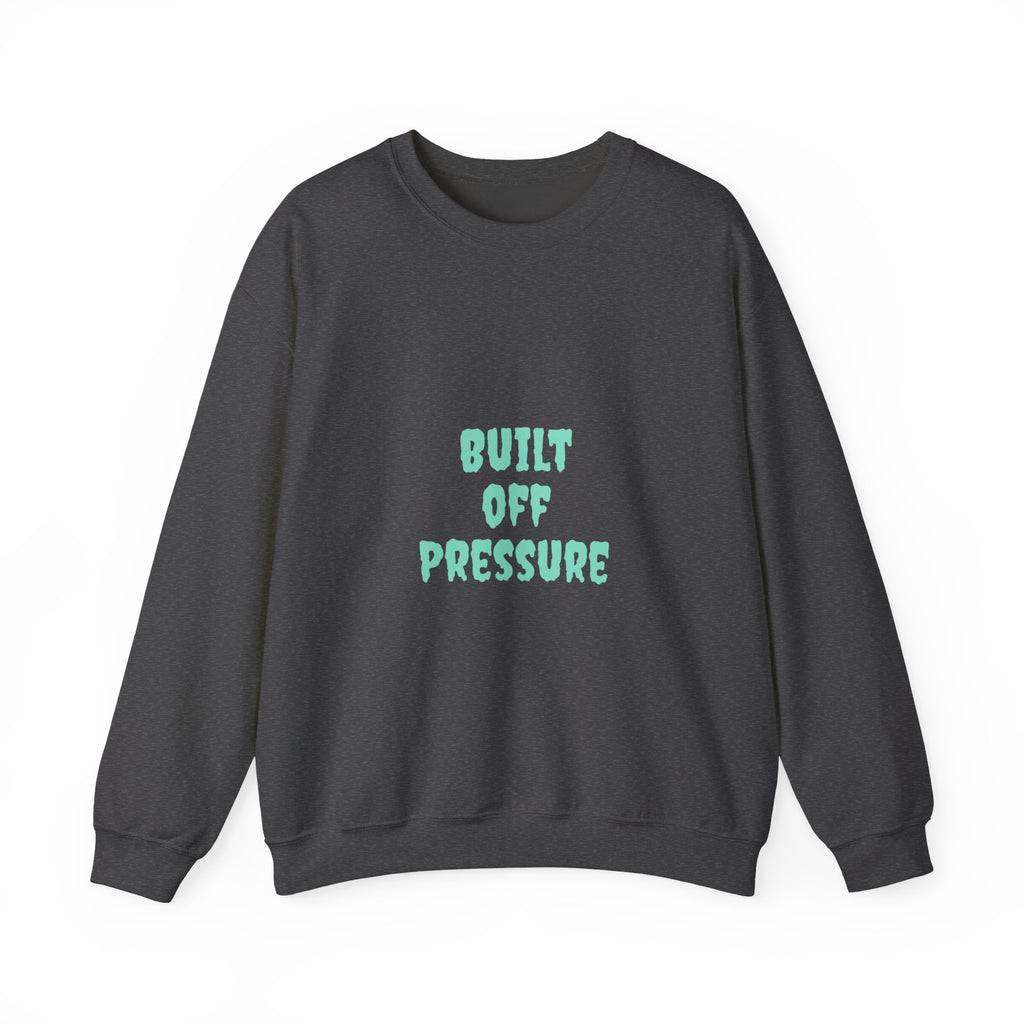 Crewneck Sweatshirt — "Built Off Pressure" Diamond UFO Floral Back Print