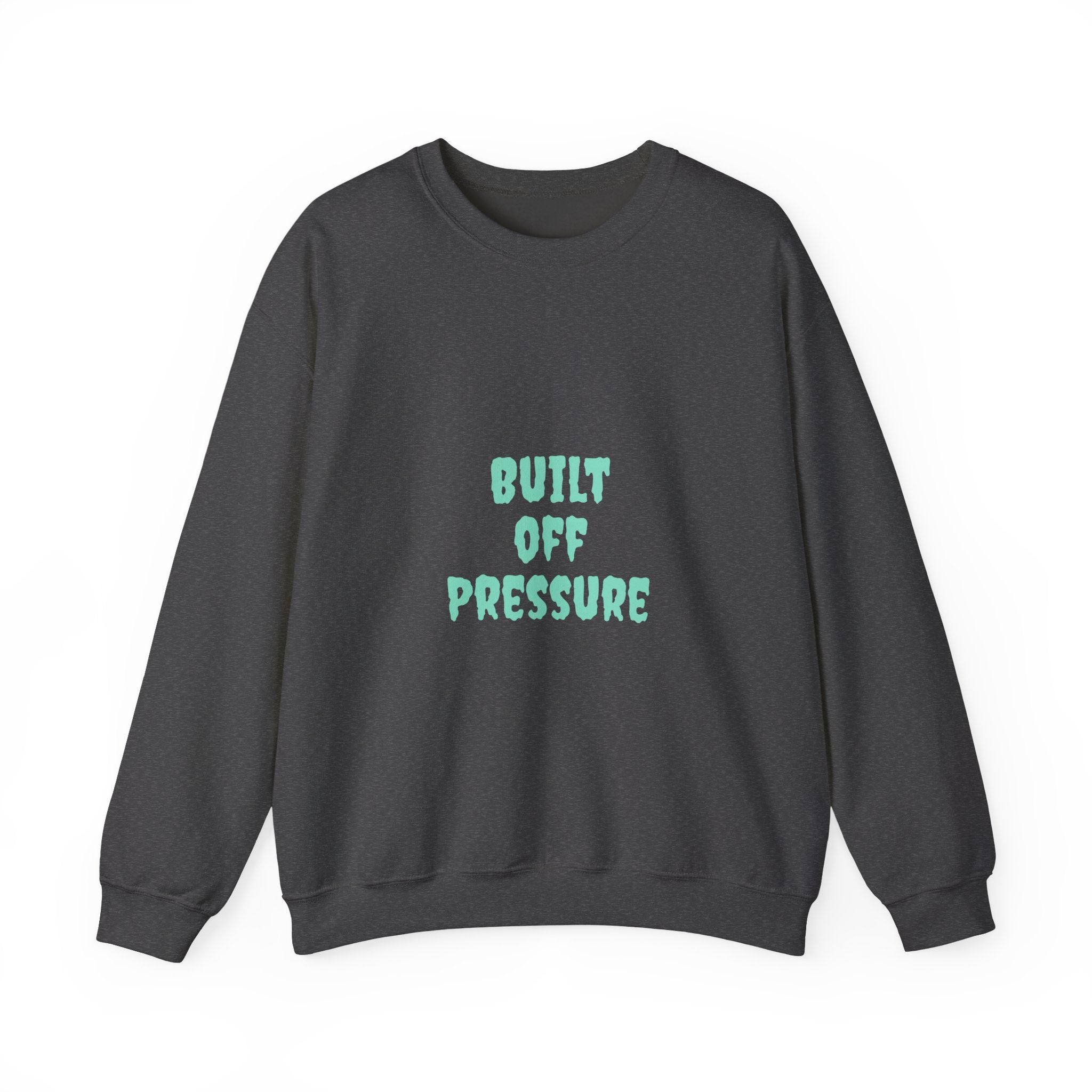 Crewneck Sweatshirt — "Built Off Pressure" Diamond UFO Floral Back Print