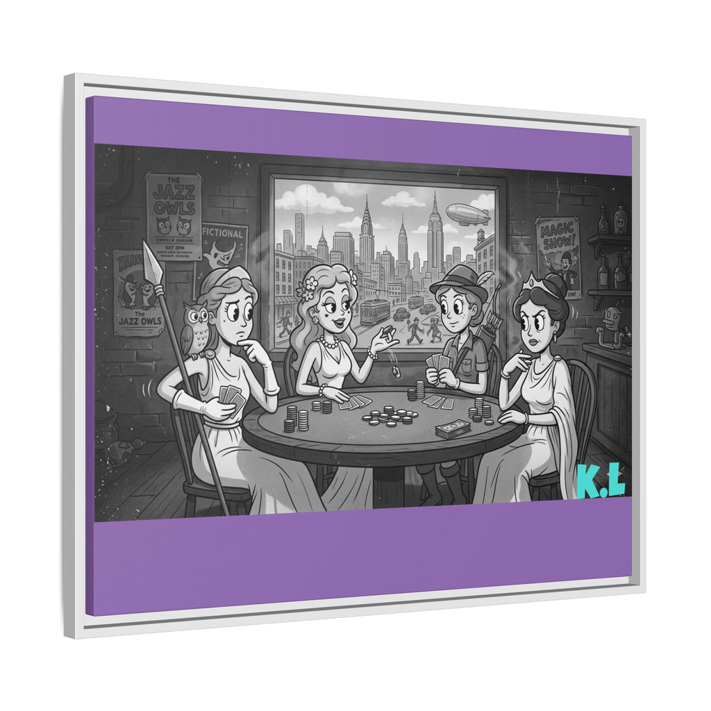 Framed Matte Canvas - Vintage Goddess Poker Night Print